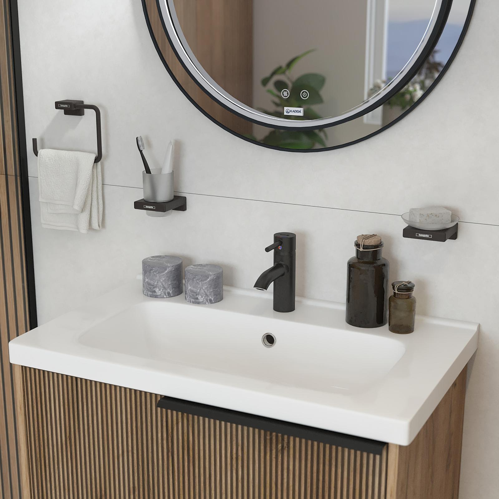 Pahar baie Hansgrohe pentru baie stil modern toja Pahar baie Hansgrohe AddStoris 41749670, sticla, prindere pe perete, 8.1 x 9.1 x 9.4 cm