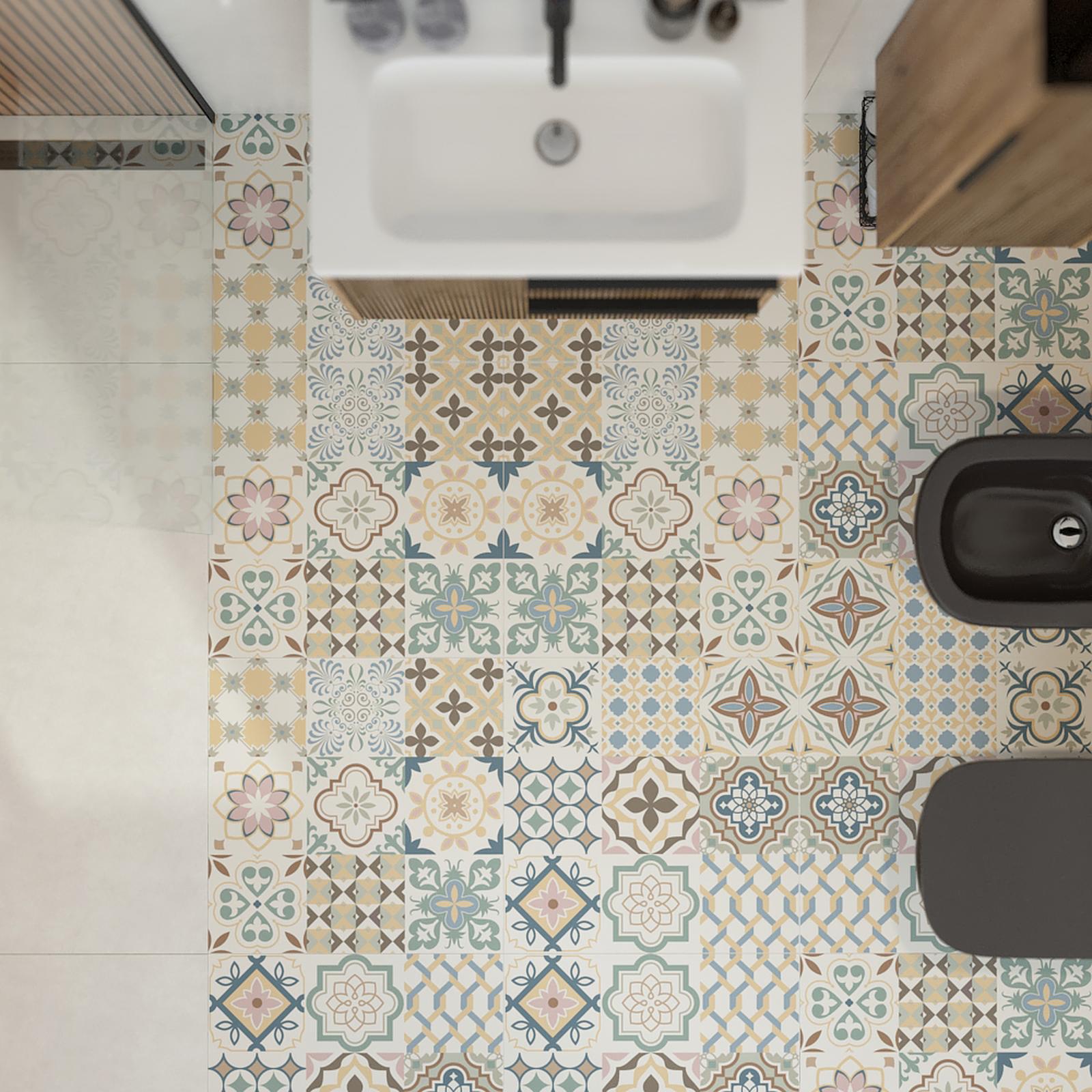 Gresie portelanata pentru baie stil modern toja Gresie portelanata Remily, 59.8 x 59.8 cm, multicolor, mata, rectificata