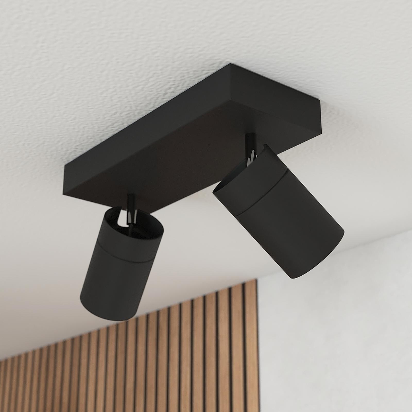 Plafoniera pentru baie stil modern toja Plafoniera pentru baie Idris, 2 x GU10, IP44, negru, modern