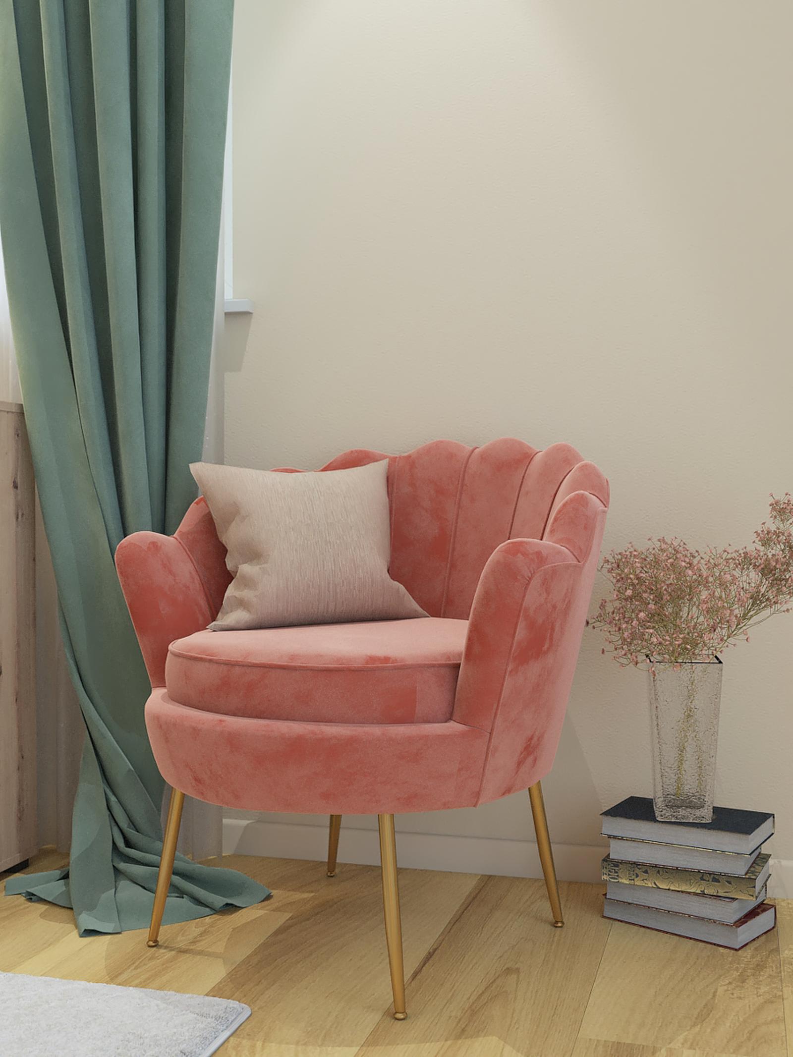 Fotoliu Amorinito, fix, material textil, roz deschis, 1C