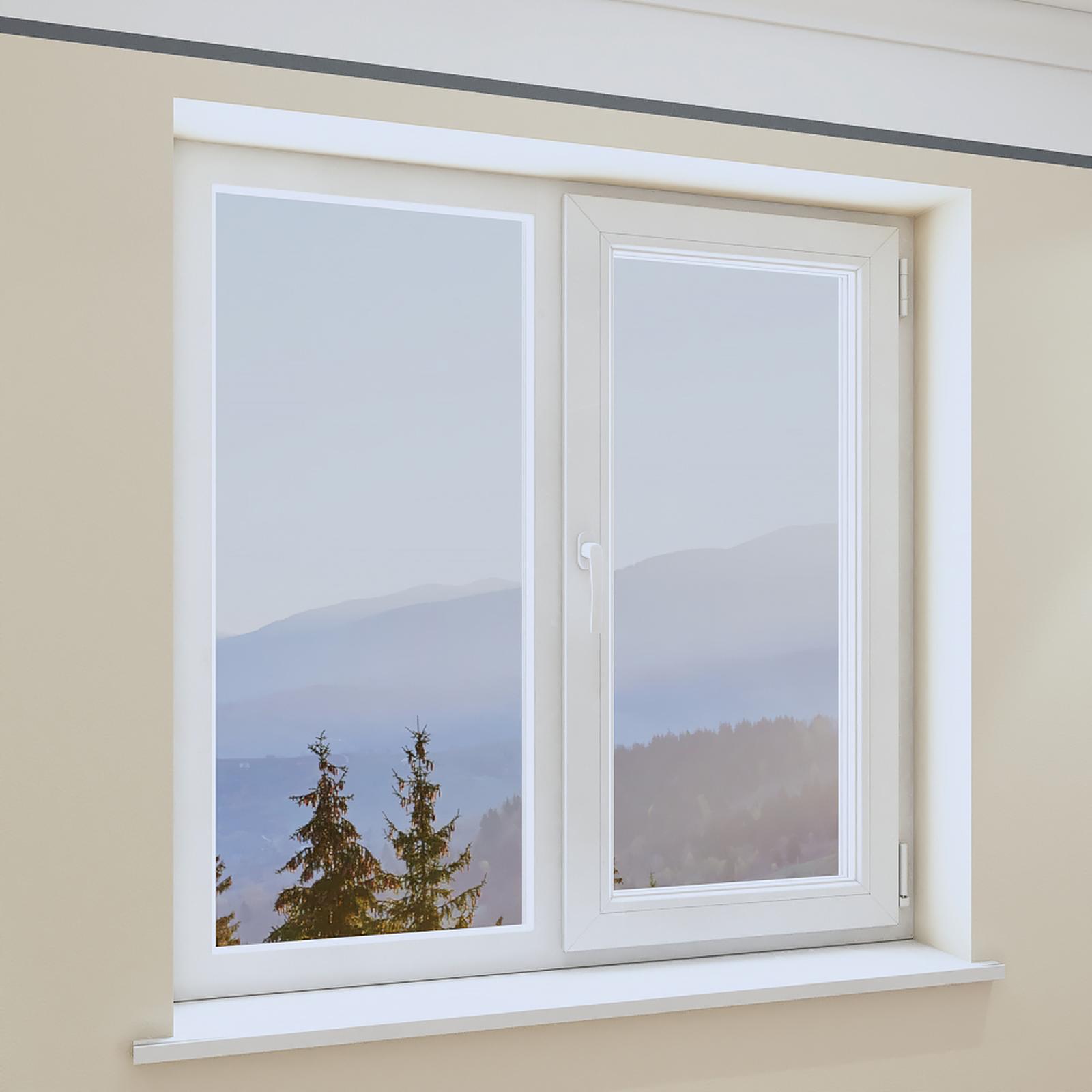 Fereastra PVC termopan Trocal, 5 camere, alb, 116 x 116 cm, fixa + dubla deschidere, dreapta