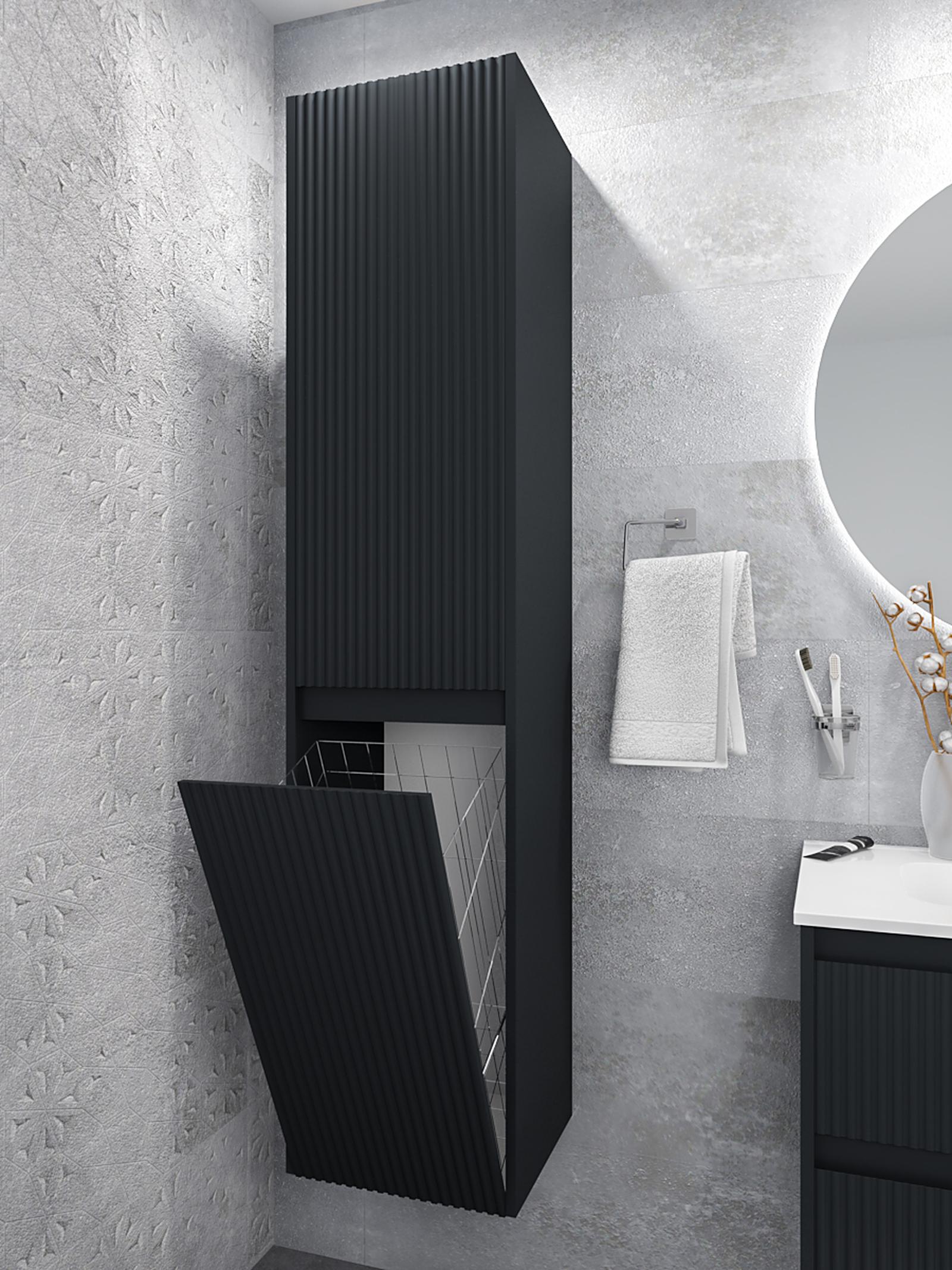 Dulap baie suspendat, Martplast Barcelo, 2 usi, gri antracit, 38 x 170 x 34 cm