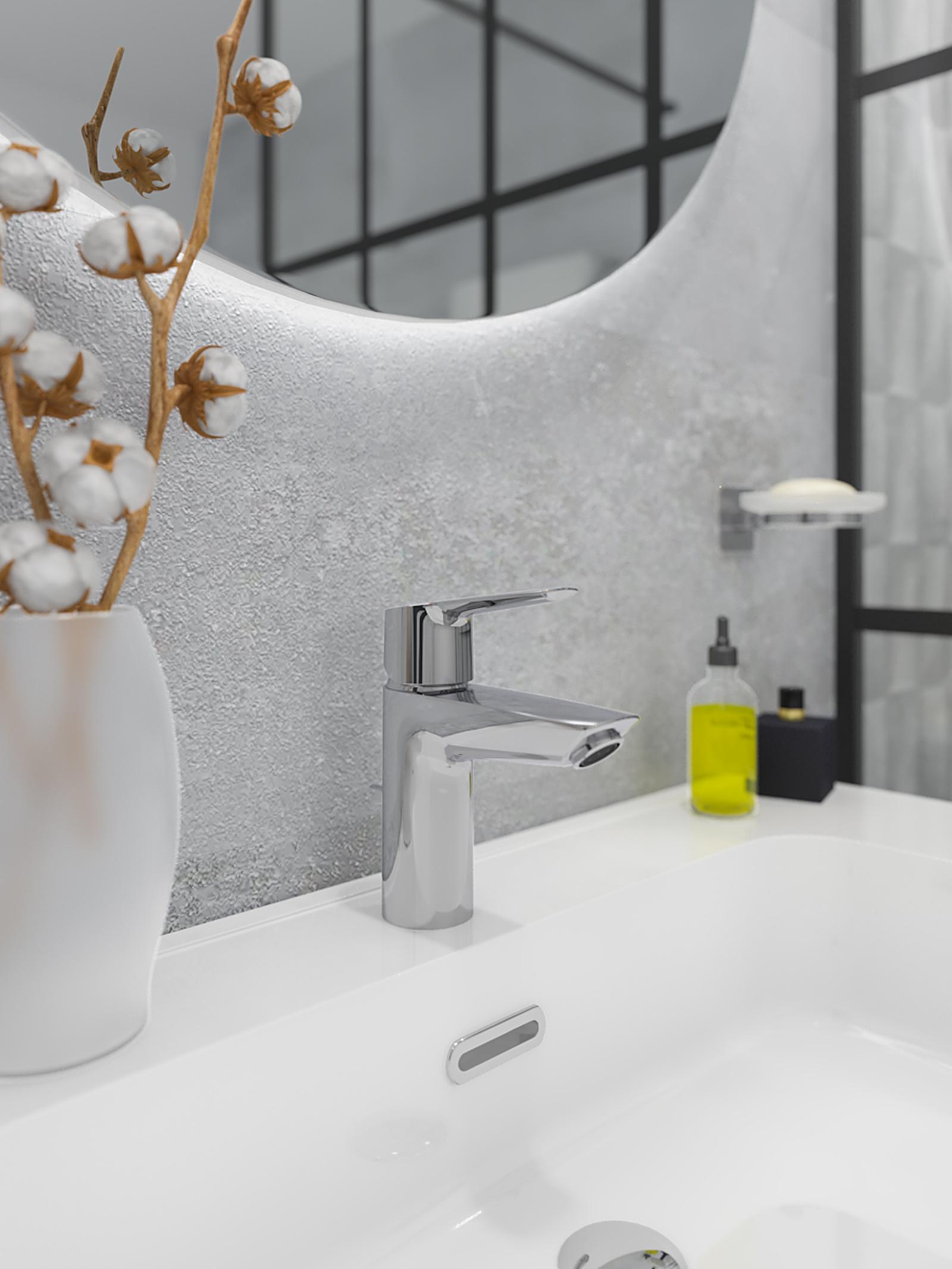 Baterie baie pentru lavoar, Grohe Start 32559, montaj stativ, monocomanda, finisaj cromat