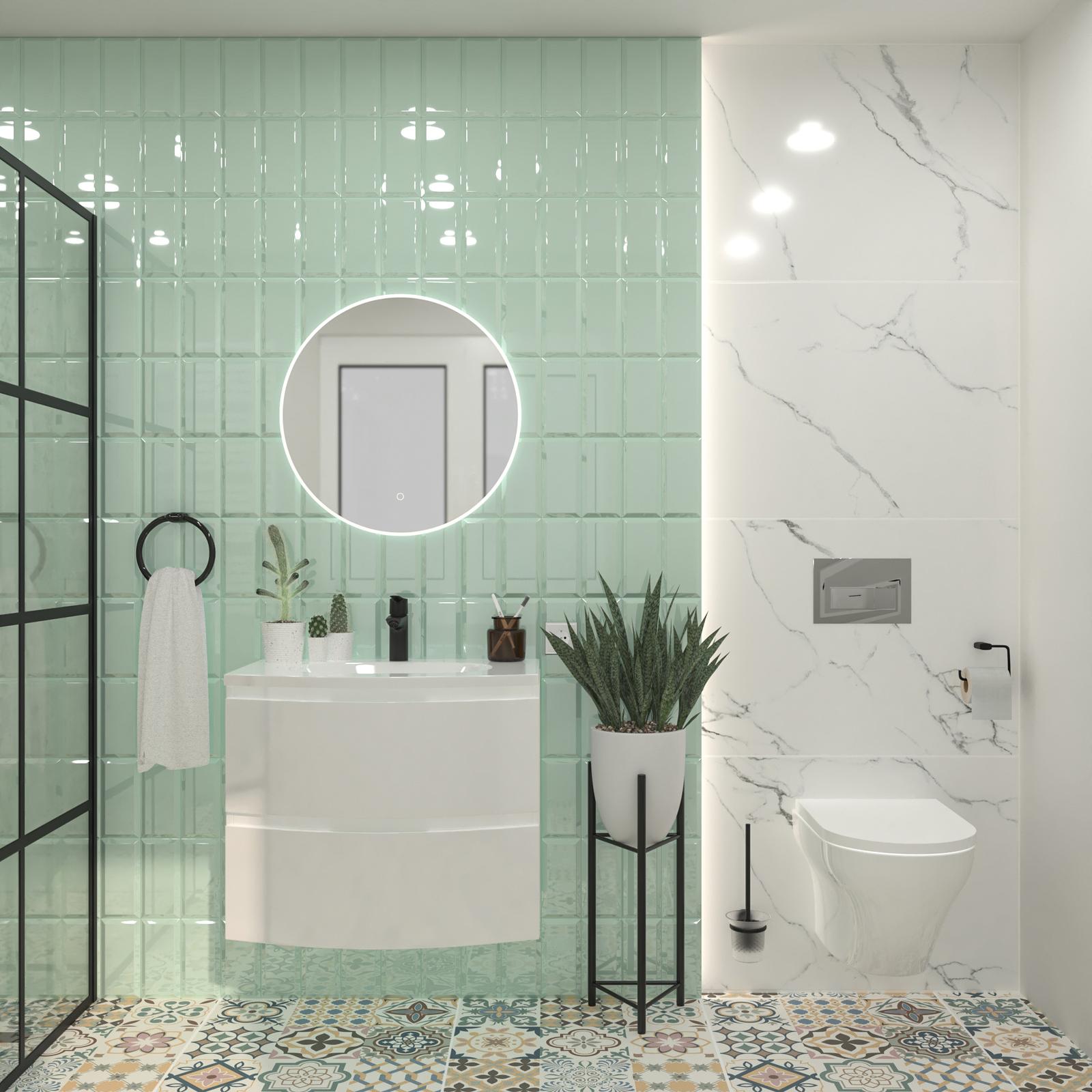 Masca pentru lavoar Savini Due Armonia 70, cu sertare, alb, 70 x 49 x 56 cm