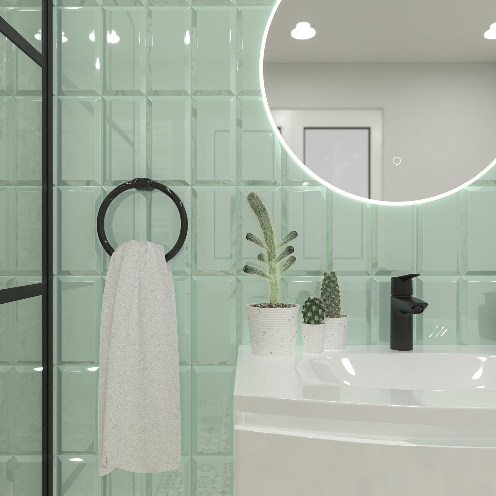 Suport Iobagno Marylin AR1708BK, tip inel, negru, 20 x 20 x 4.7 cm