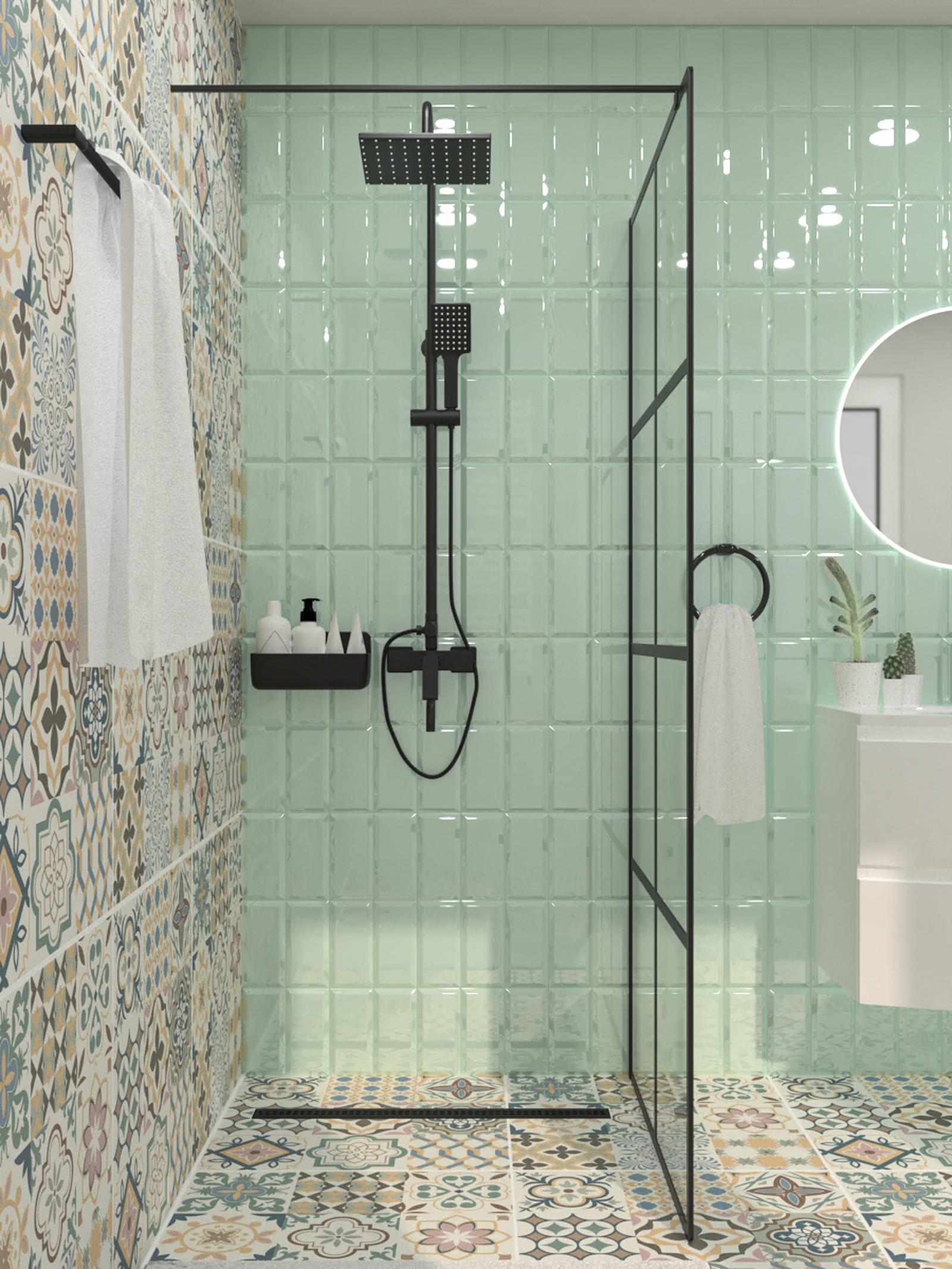 Suport prosop baie Iobagno Marylin AR1706BK tip bara, negru, 45 x 6.5 x 1.7 cm