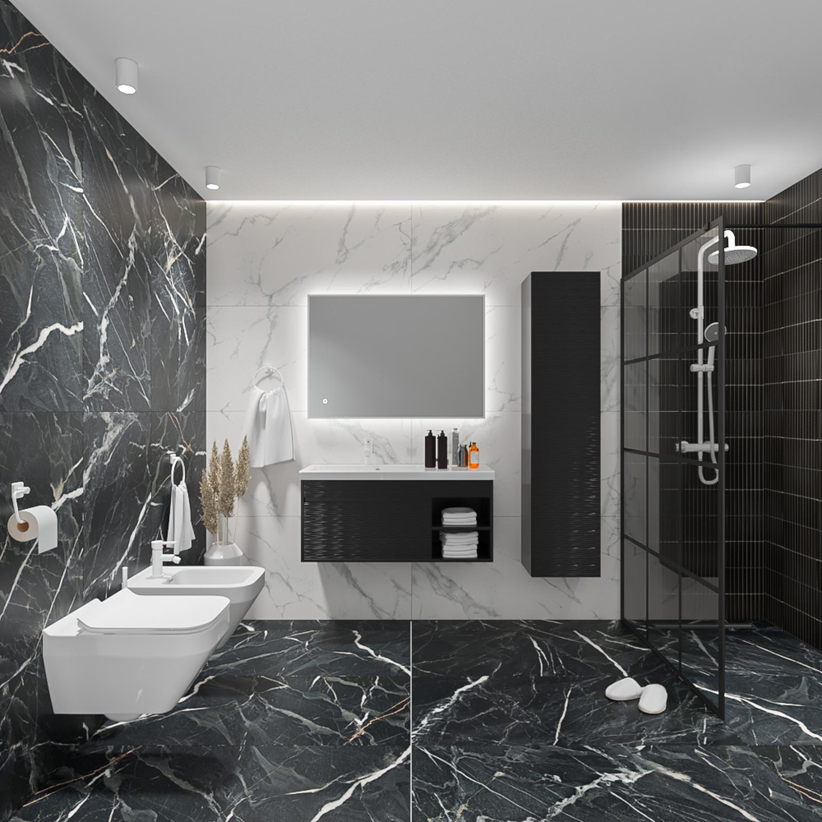 Model amenajare baie stil modern merletto