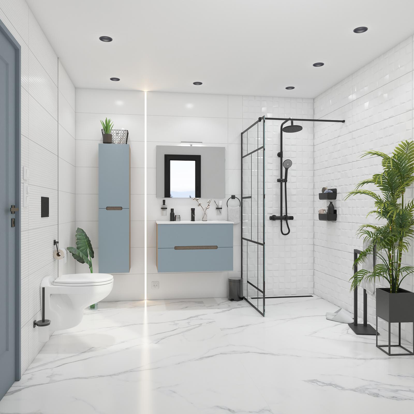 Model amenajare baie stil modern blanco