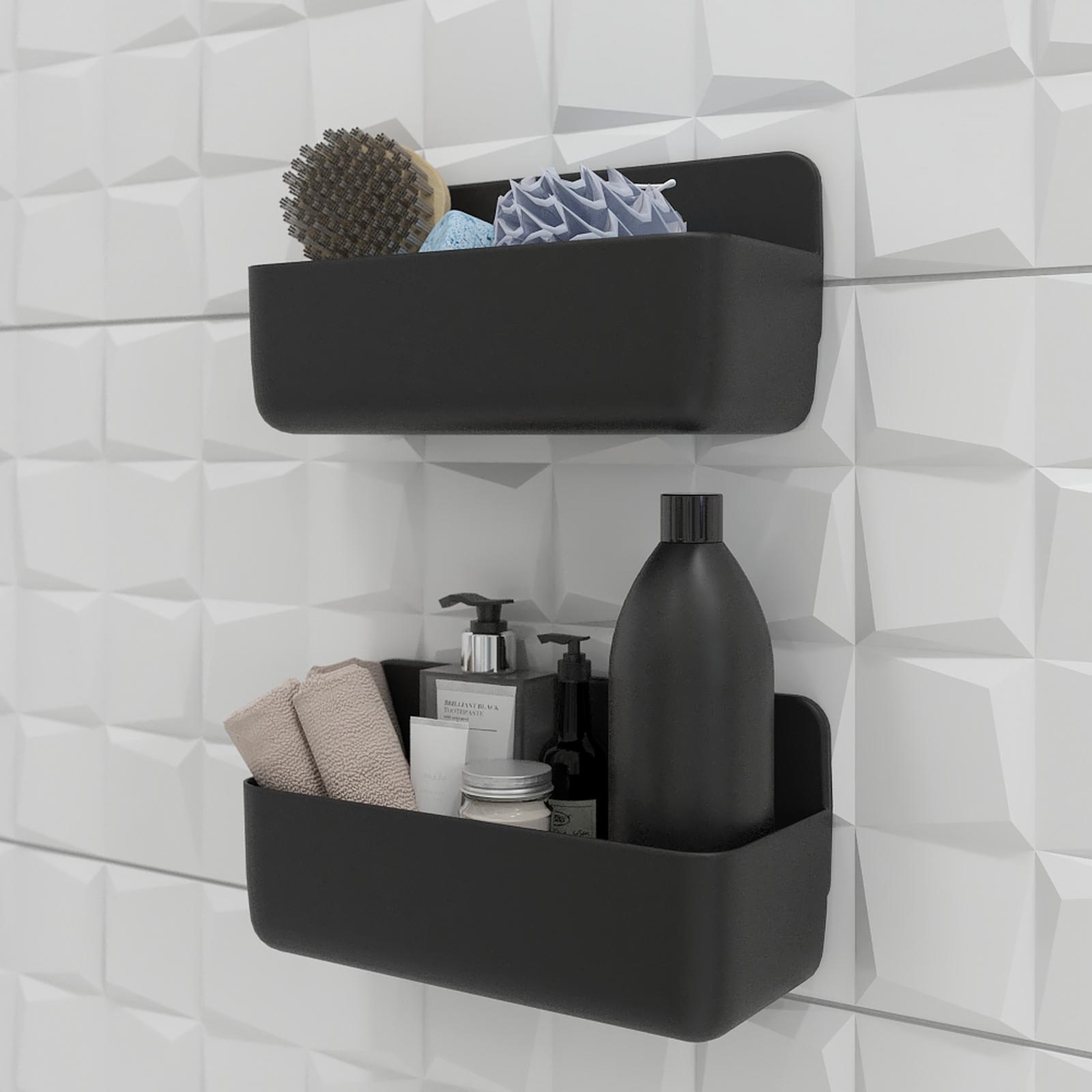 Etajera Lavaa 40516, montaj pe perete, finisaj negru, un raft, 26 x 13 x 11 cm