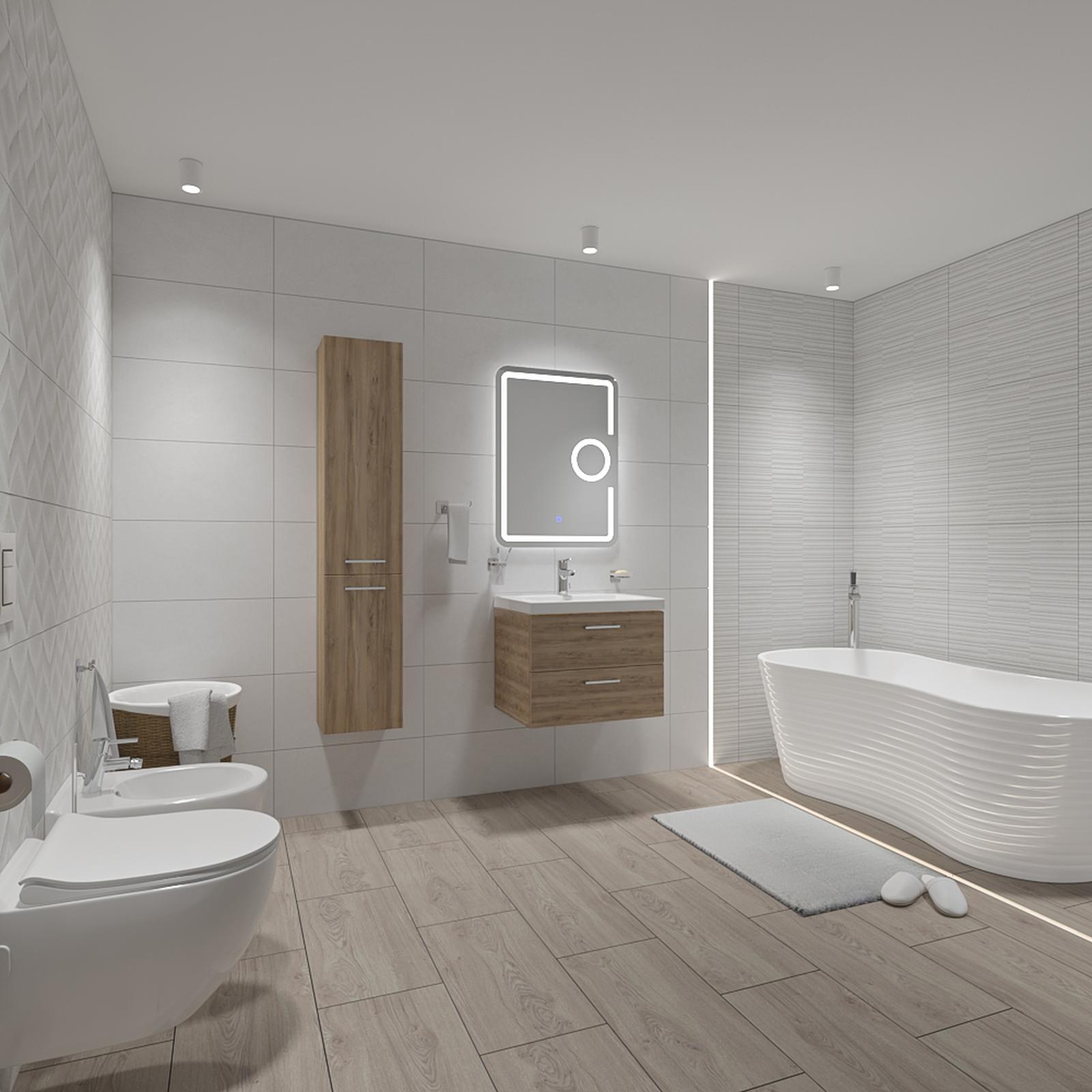 Model amenajare baie stil modern way blanco