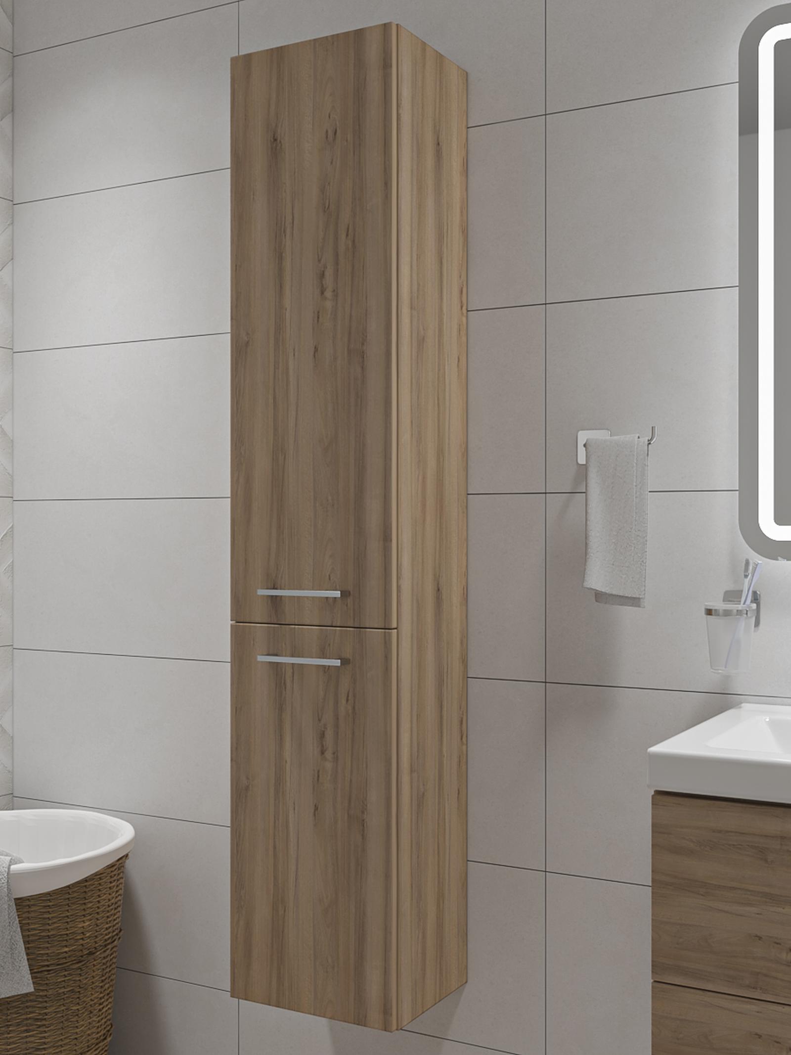 Dulap baie Cersanit pentru baie stil modern way blanco Dulap baie Cersanit Lara S926 - 008 - DSM, 2 usi, nuc, 150 x 30 cm