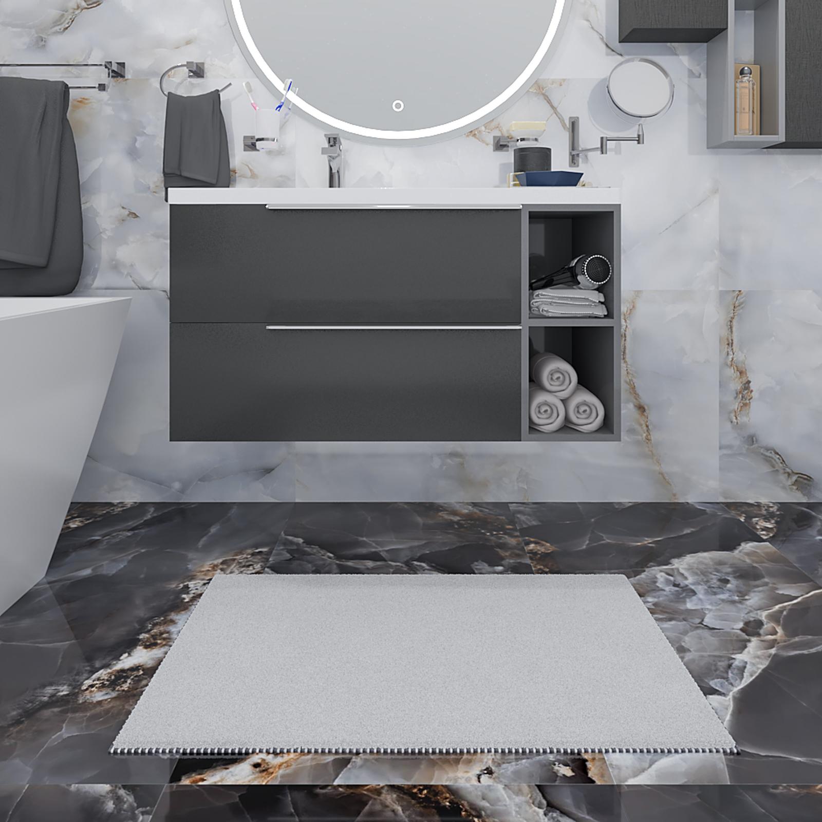 Masca baie + lavoar Savini Due Oikos 2505/F05, cu sertare si polita, finisaj gri inchis, suspendat, 101 x 53 x 48 cm