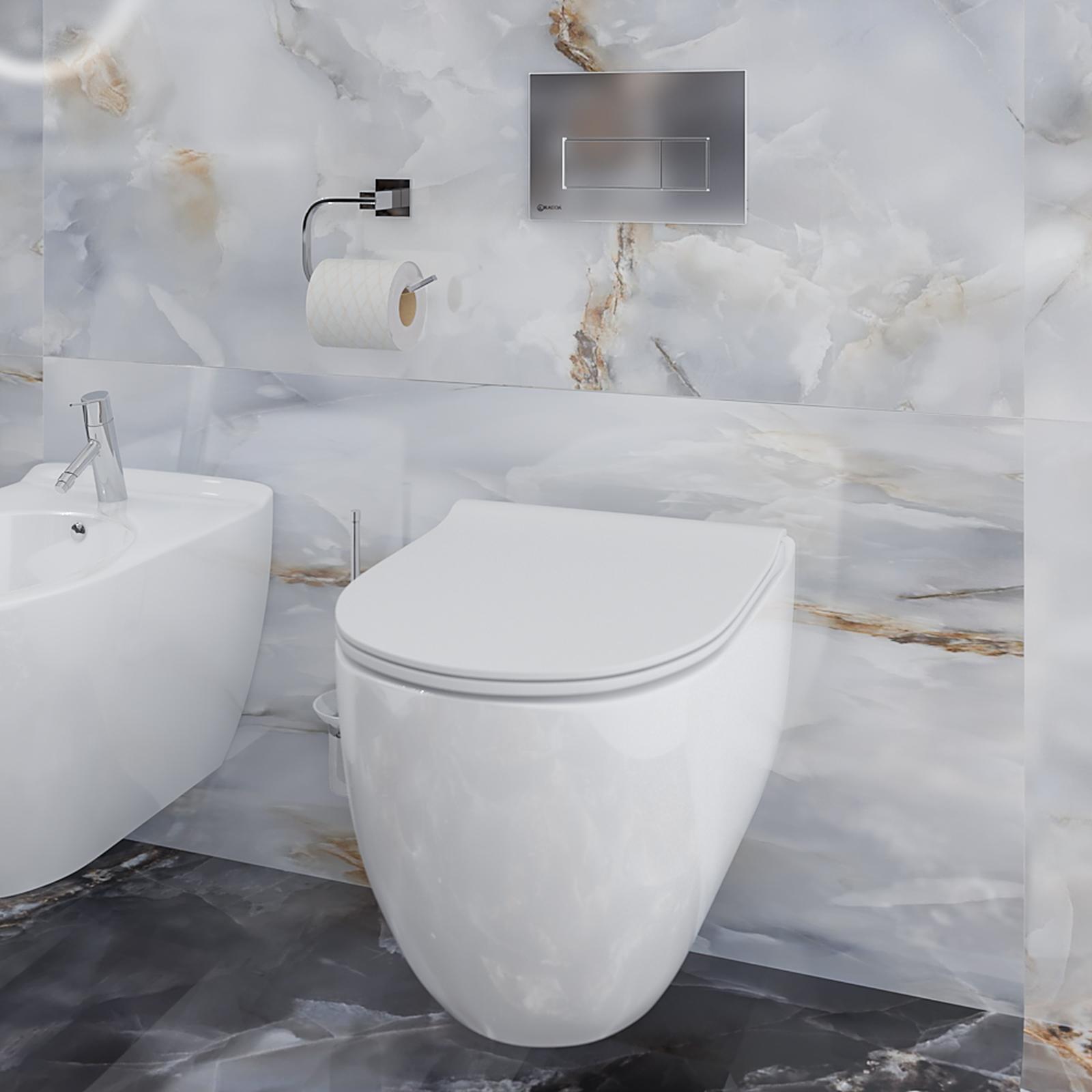 Vas WC Cersanit Larga K120-003 alb, evacuare orizontala, 36 x 52 x 34.5 cm