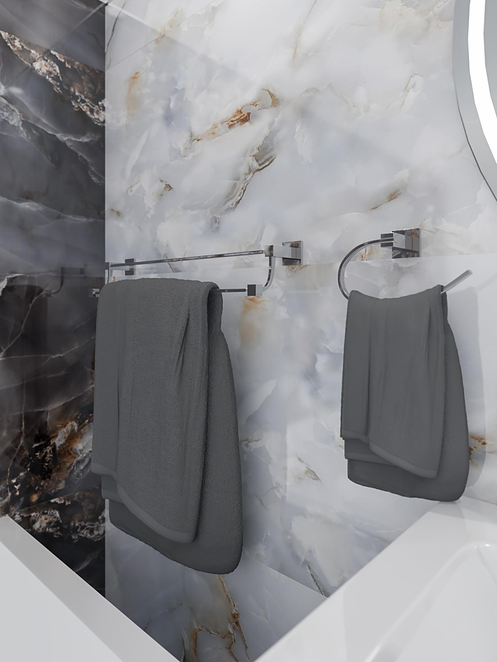 Suport prosop baie Kadda Troll 66348, tip bara, cu doua brate, 60 cm