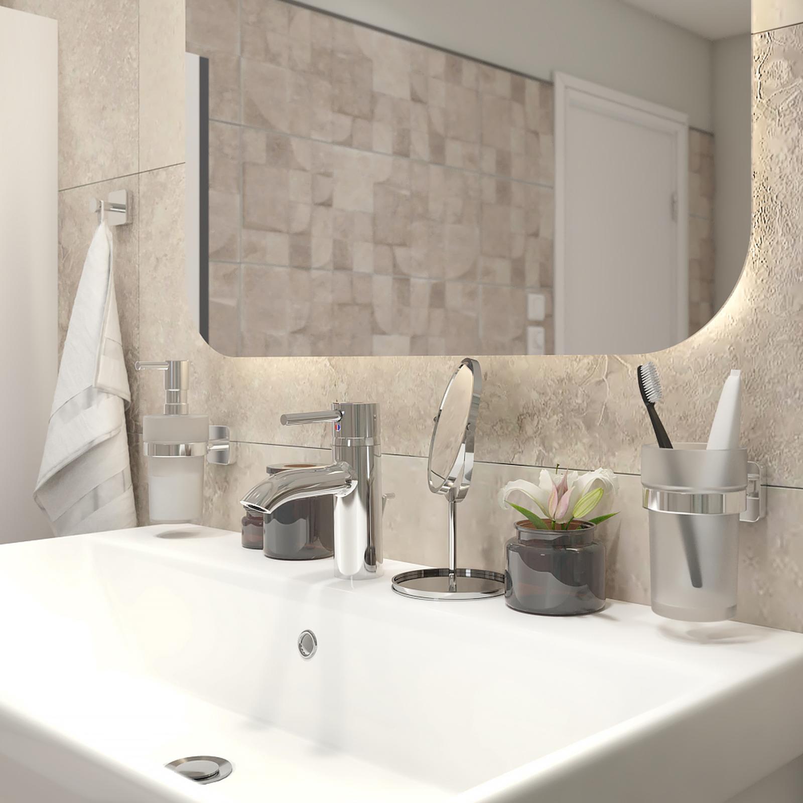 Dozator sapun lichid Kludi Vela S 2597605, sticla + metal, montaj pe perete, cromat, 150 ml