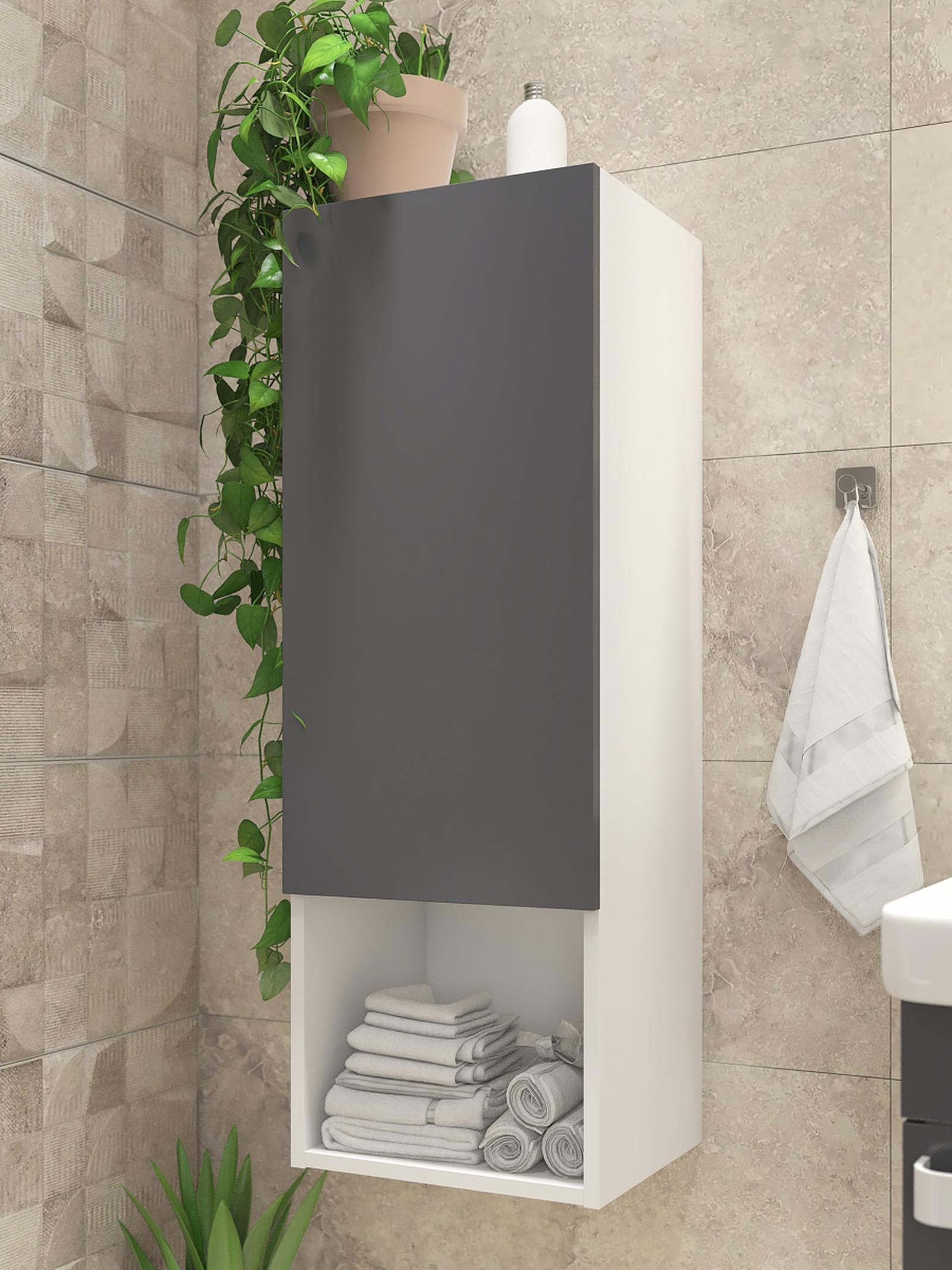 Dulap baie suspendat, Revo 83R - AN2, 1 usa, antracit, 35 x 100 x 30 cm