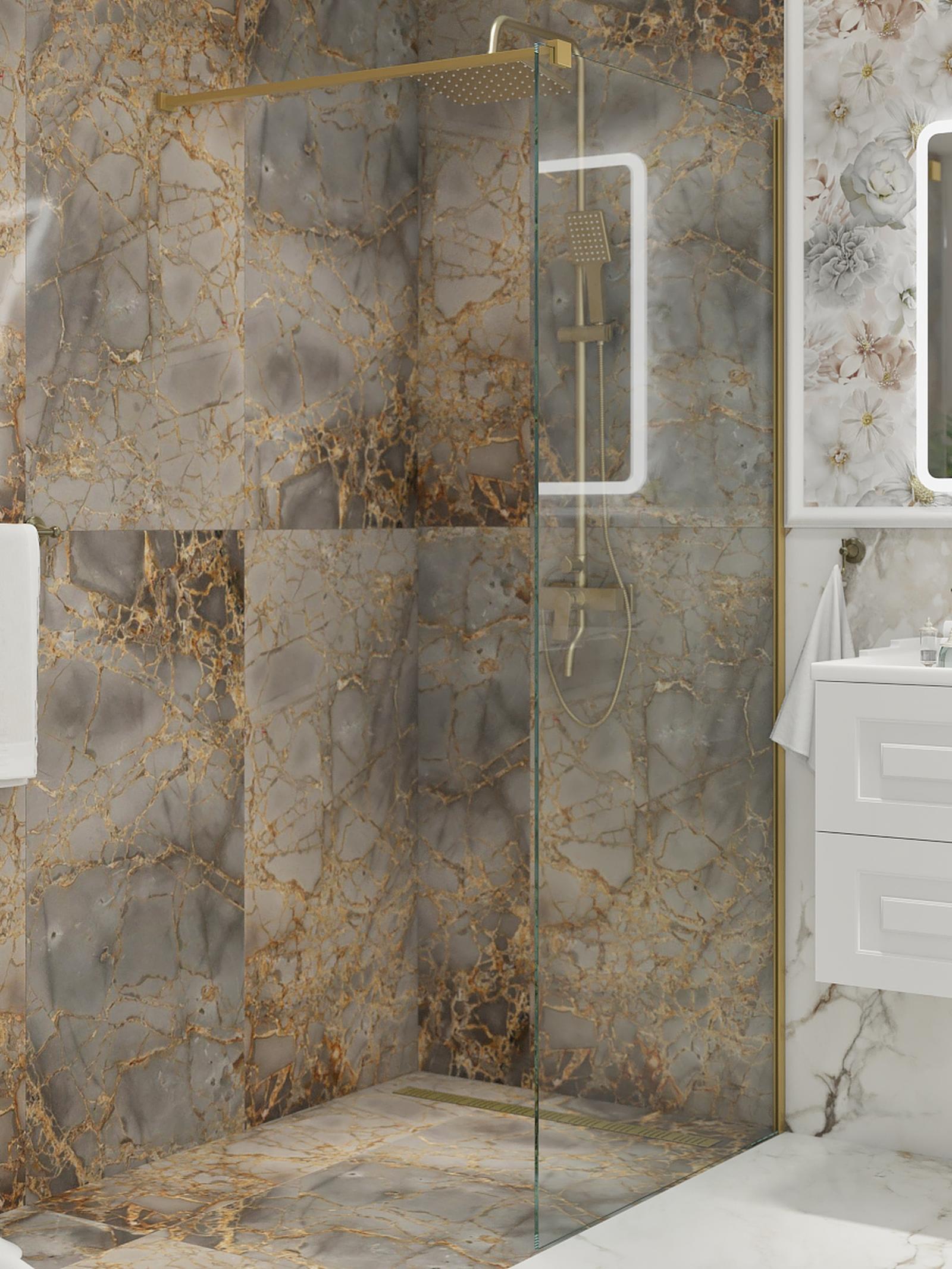 Gresie portelanata Kazan Gold, 60 x 120 cm, gri, lucioasa, rectificata, imitatie marmura