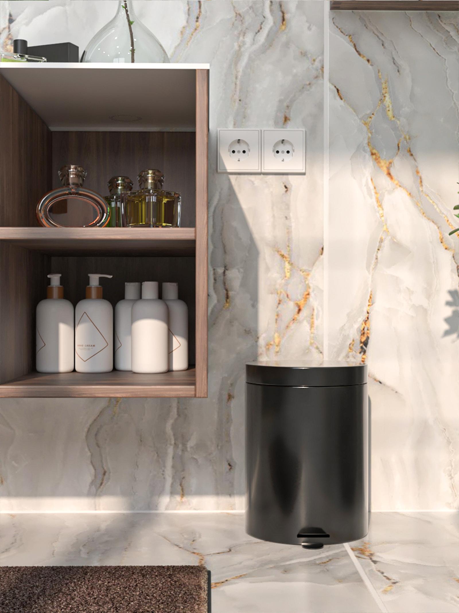 Cos gunoi cu pedala Studio Casa, metal, negru, 5 L