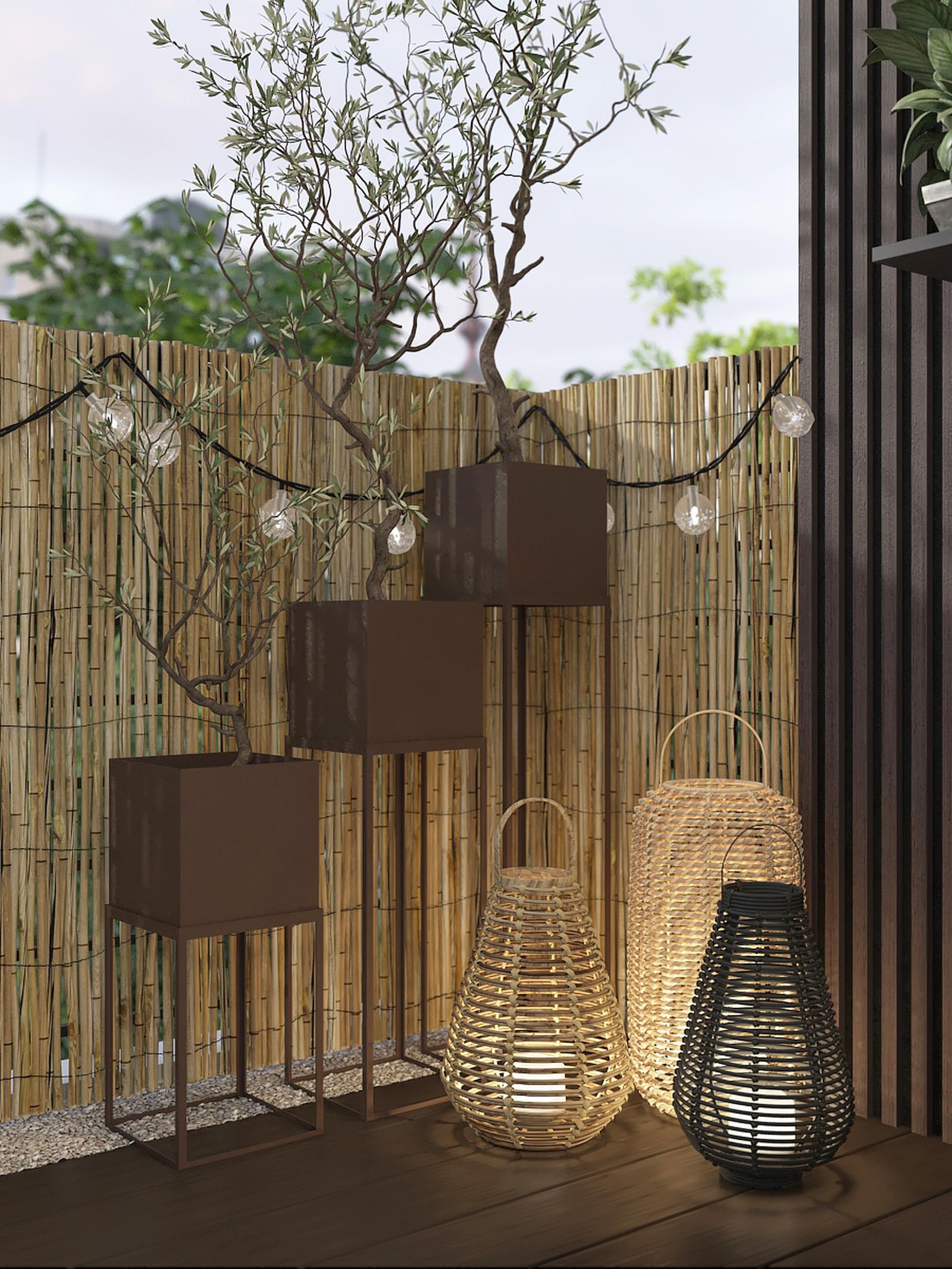 Suport ghiveci flori, Your Loft Design Lorient S, patrat, metal, maro, 19 x 19 x 47 cm