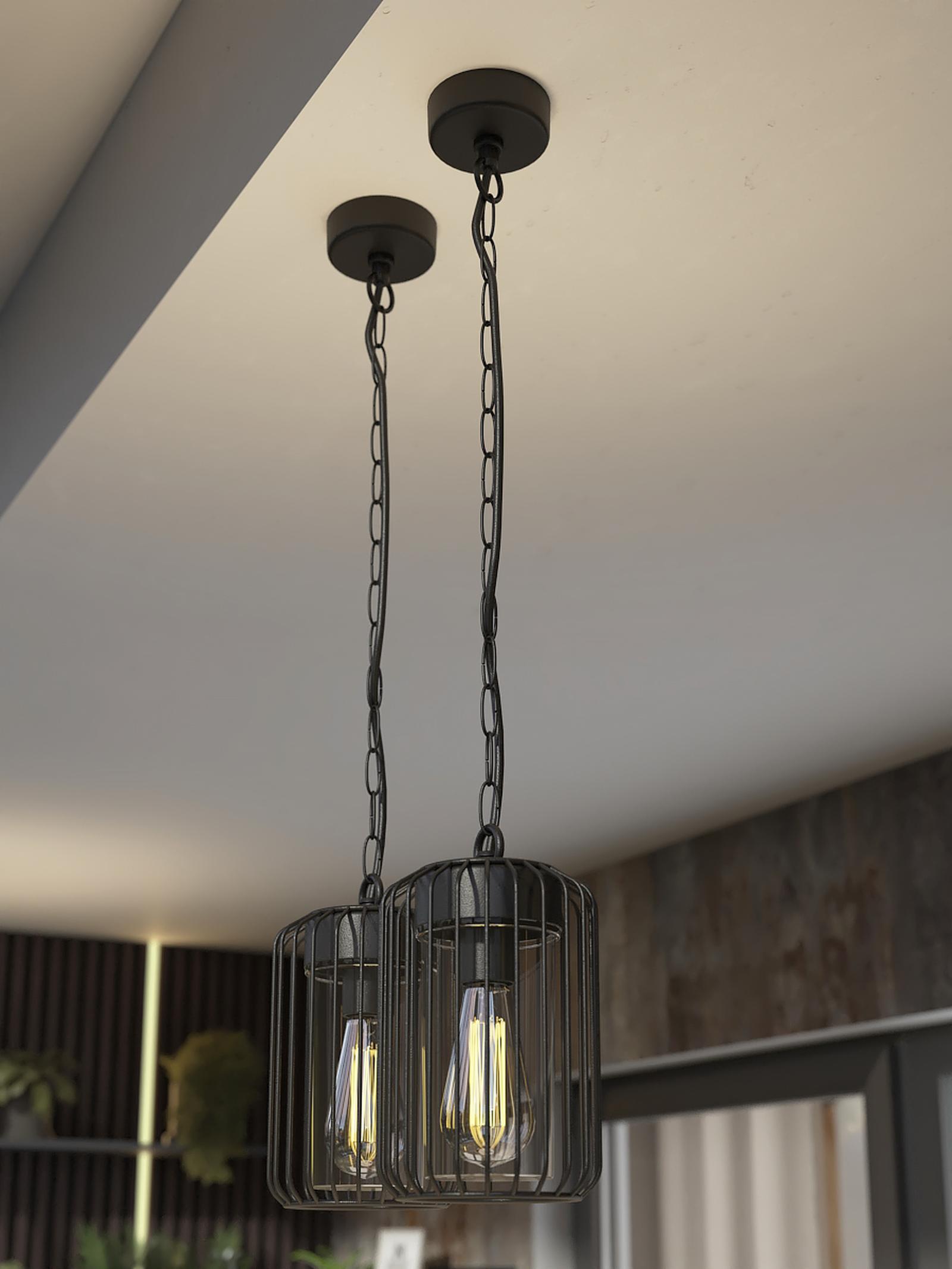 Suspensie exterior Tarpa 77107, 1 x E27, negru, industrial