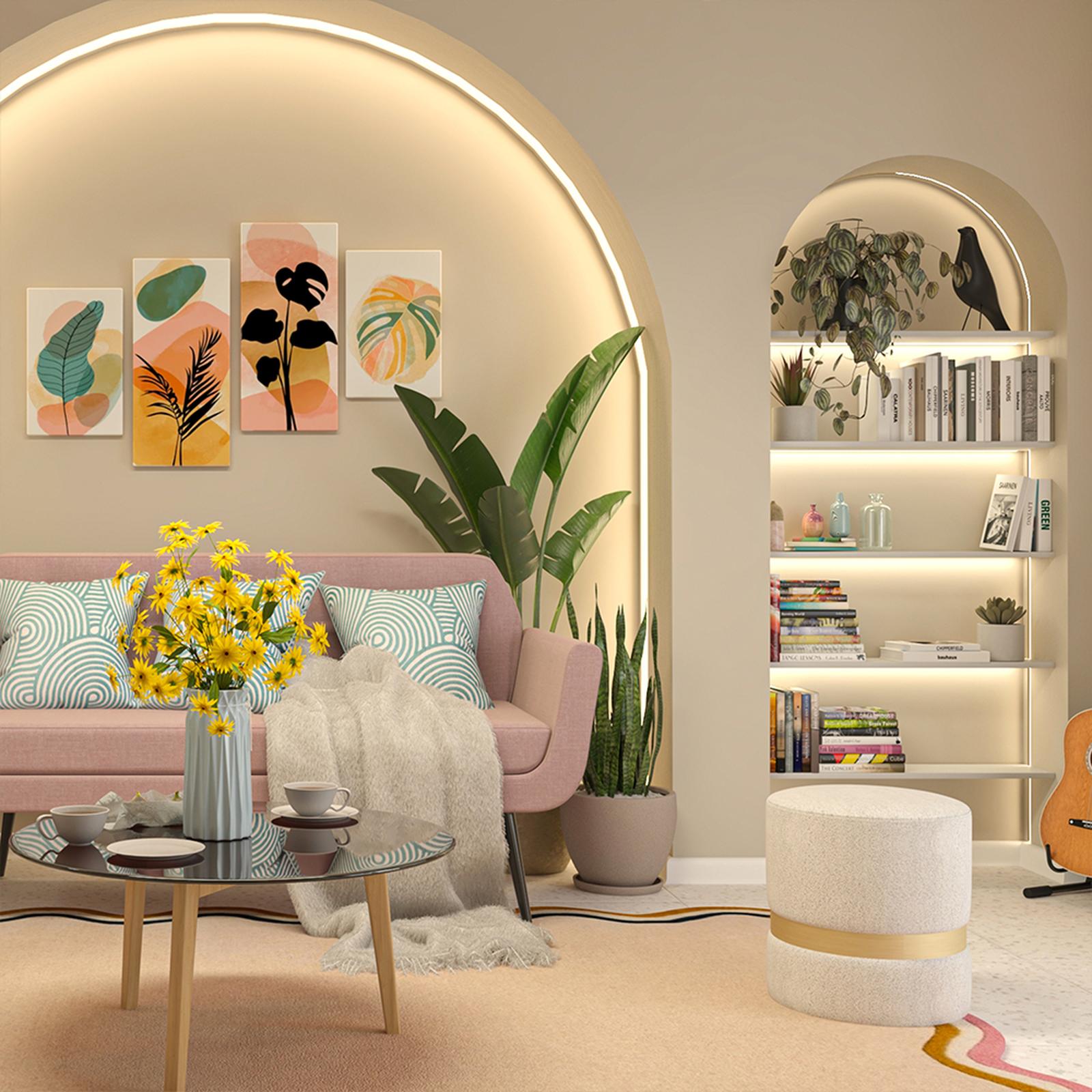 Colțurile rotunjite și plantele în amenajarea livingului_1