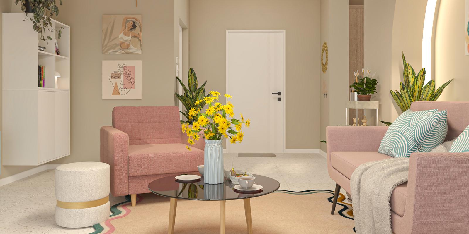 Textilele și lumina caldă în amenajarea livingului