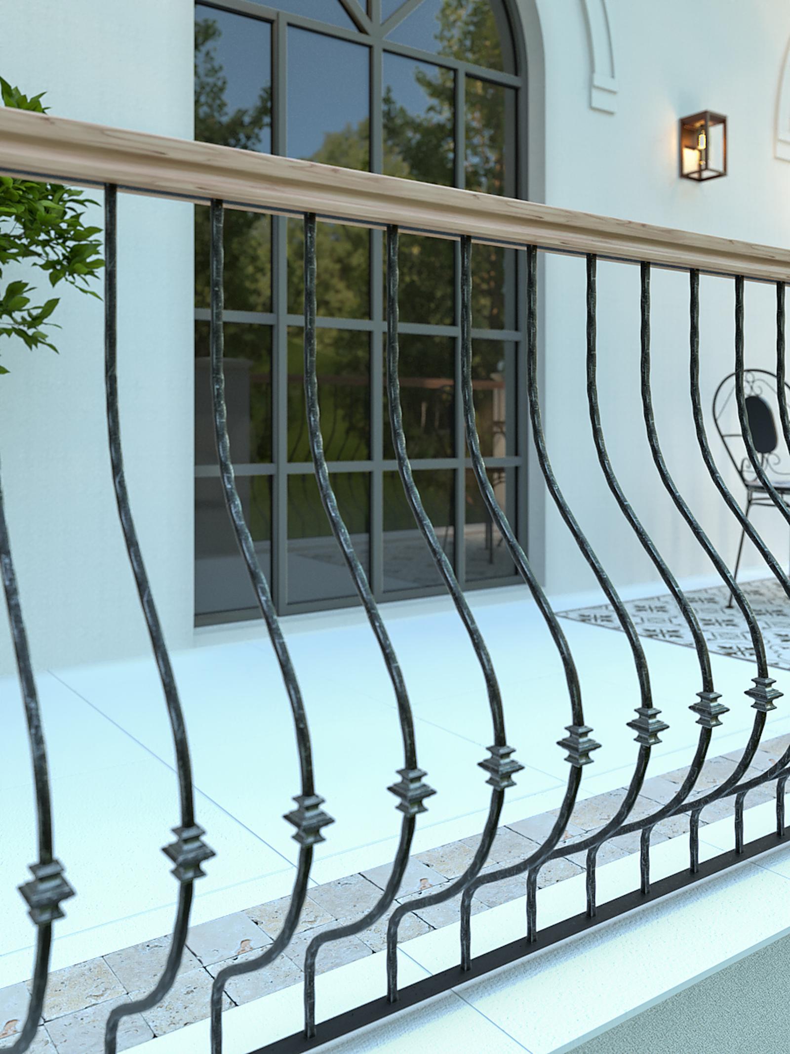 Mana curenta fag + sipca fixare, natur, 2000 x 50 x 50 mm