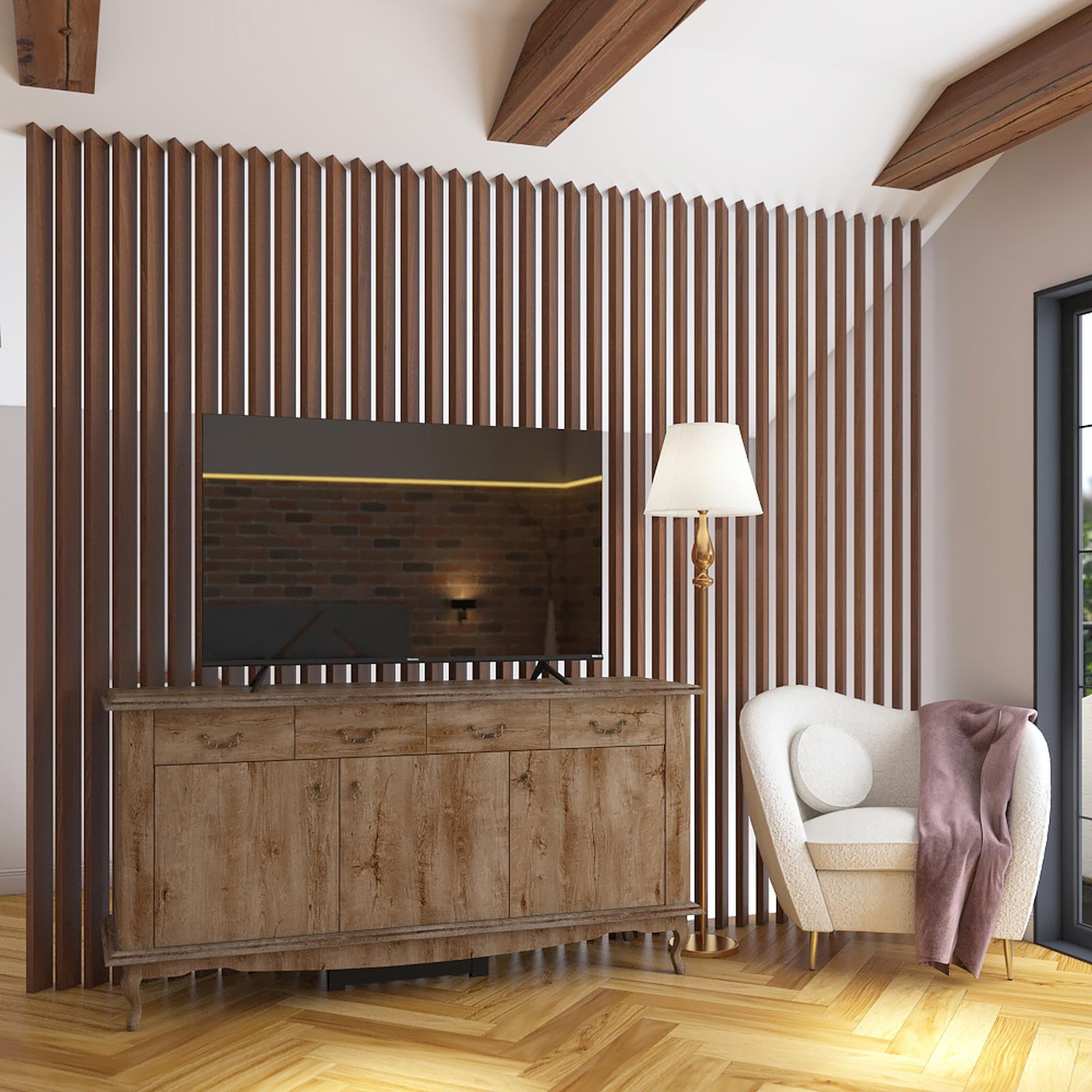 Comoda living Vilar, pentru dormitor stil clasic attic Comoda living Vilar, cu usi si sertare, stejar lefkas, 175 x 47 x 89 cm, 3C