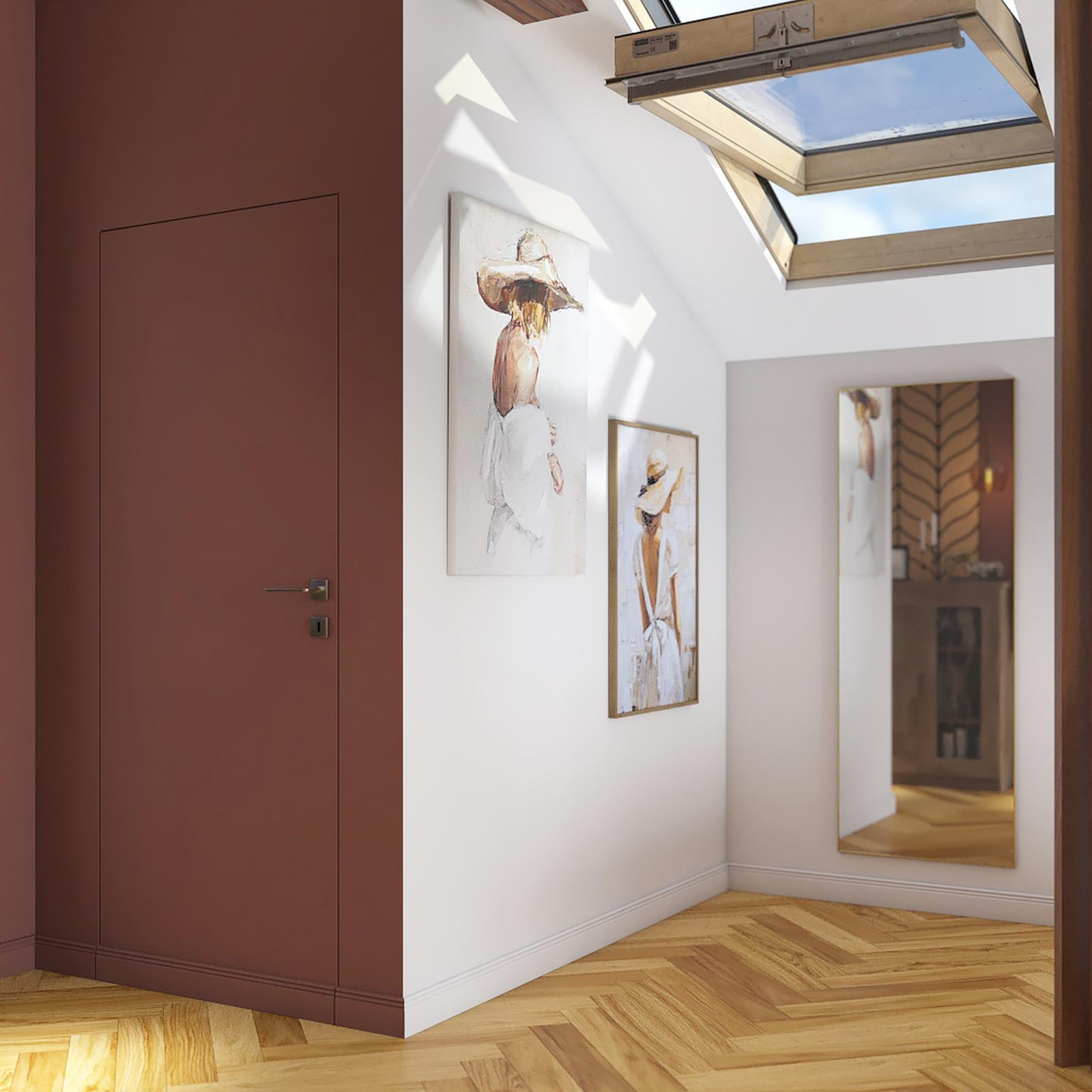 Usa Megadoor Filomuro pentru dormitor stil clasic attic Usa Megadoor Filomuro din MDF, cu toc ascuns din aluminiu, nevopsita, stanga / dreapta, 88 x 214 cm