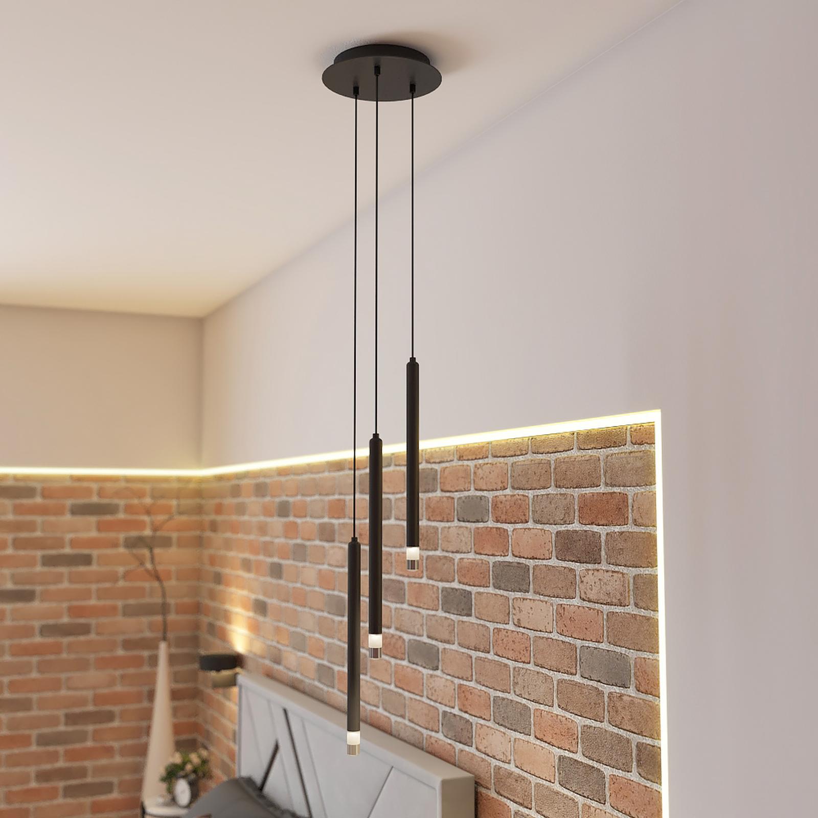 Suspensie Blake pentru dormitor stil clasic attic Suspensie Blake 15629-3, 3 x G9, negru mat, modern