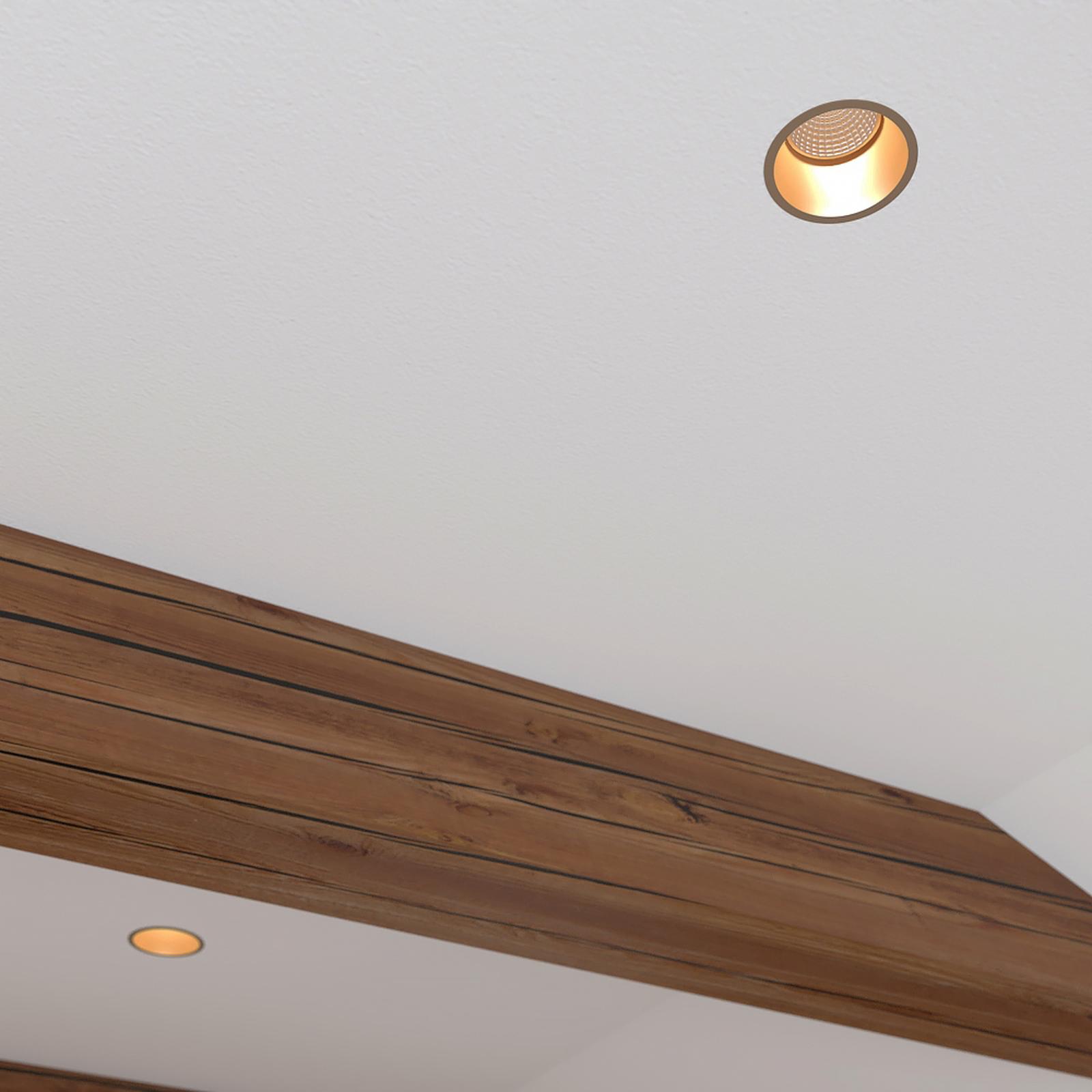 Spot LED incastrat pentru dormitor stil clasic attic Spot LED incastrat PT 09 70447, 6 W, lumina neutra, auriu mat