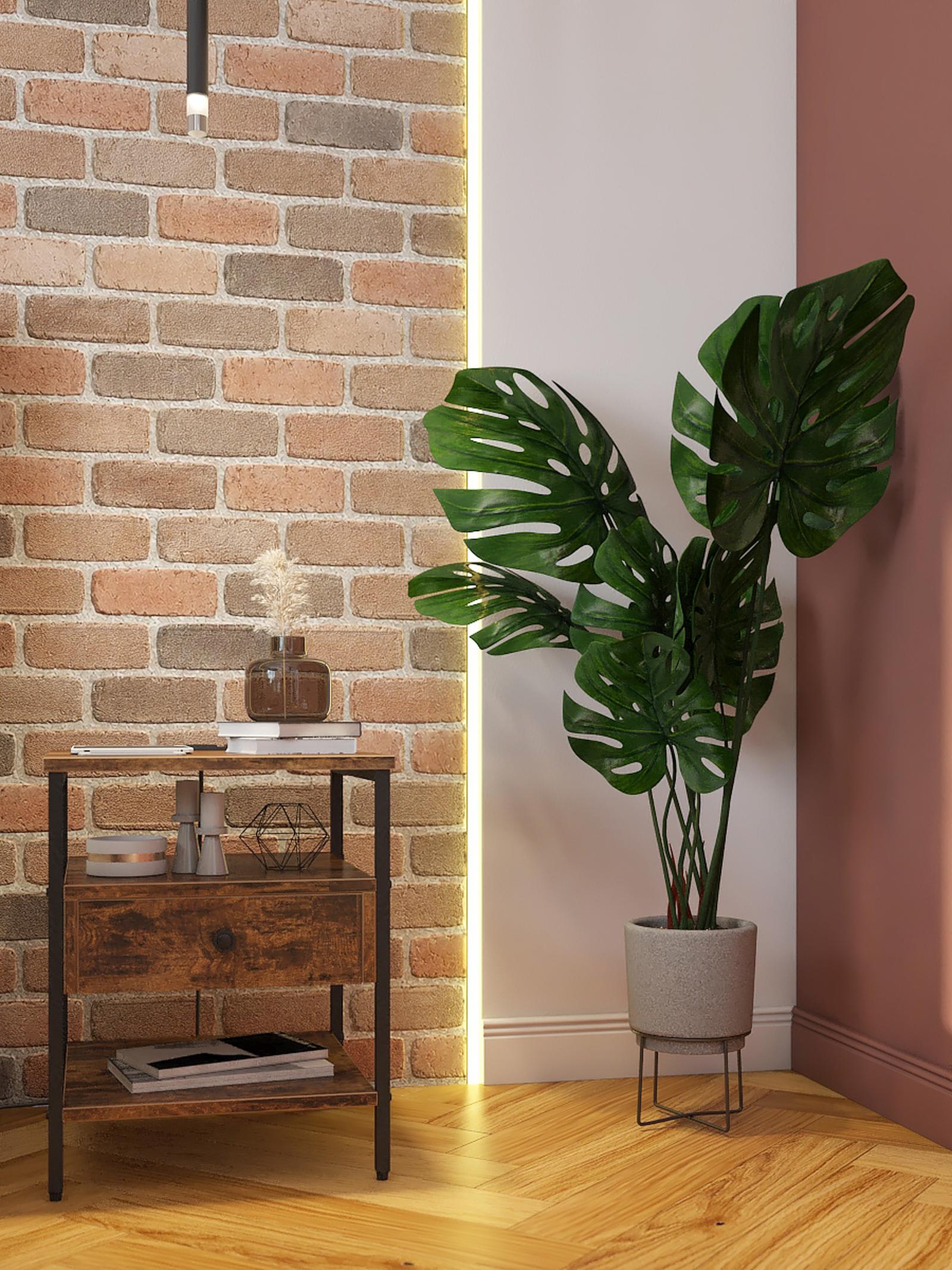 Noptiera Earth Evo, pentru dormitor stil clasic attic Noptiera Earth Evo, cu rafturi, stejar + negru, 40 x 40 x 50 cm, 1C