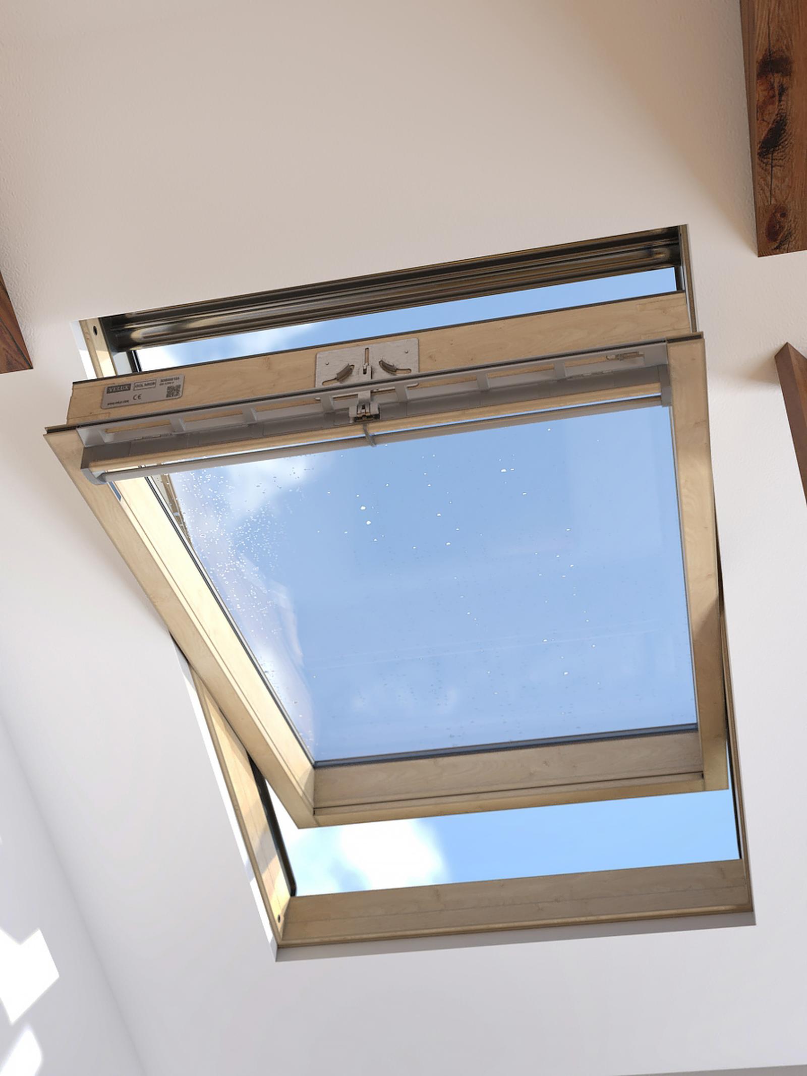 Fereastra mansarda pentru dormitor stil clasic attic Fereastra mansarda VELUX, Basic, GZL 1051 PK08, lemn, operare de sus, cu opritor, 94 x 140 cm