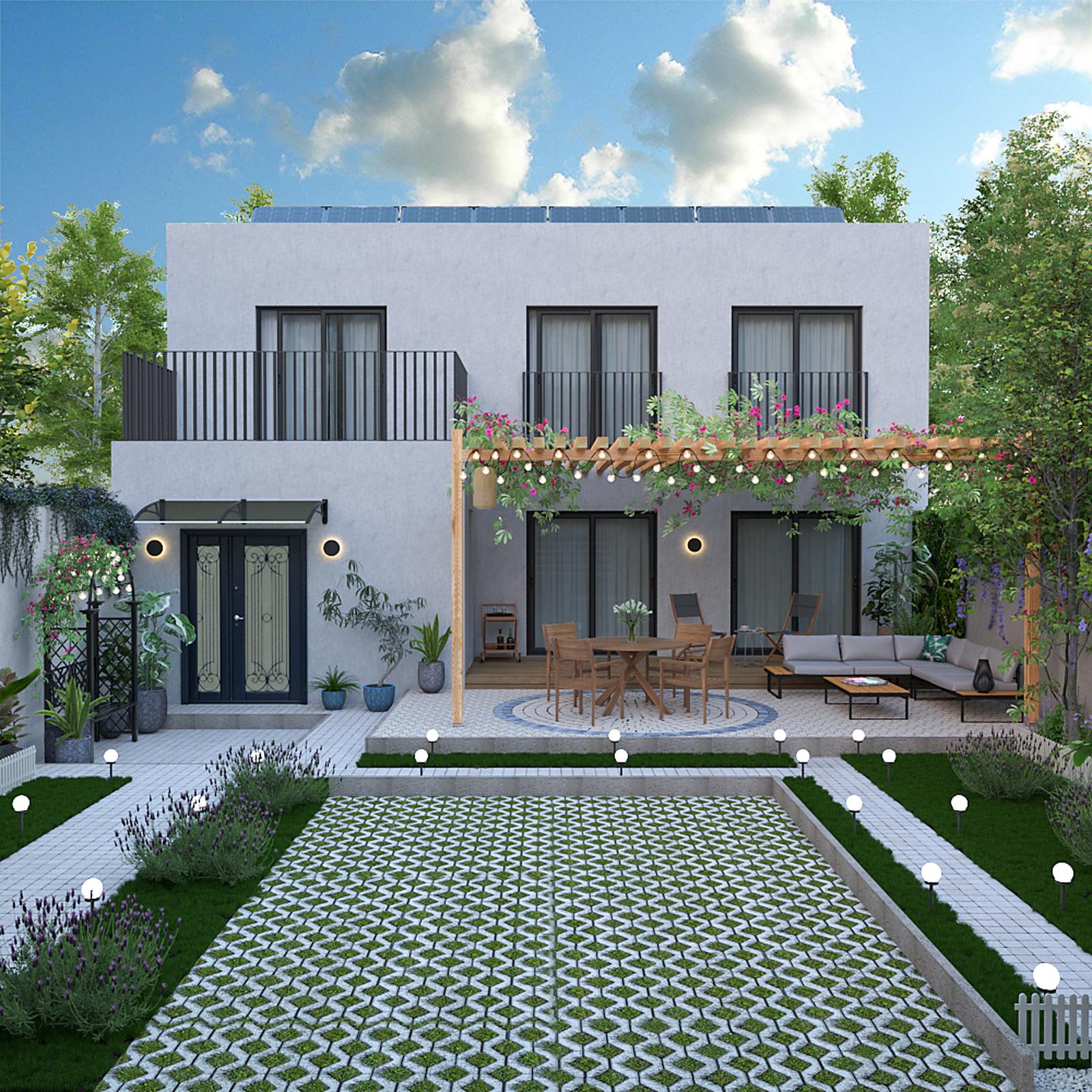 Model amenajare grădină stil modern tera Model amenajare grădină stil modern tera