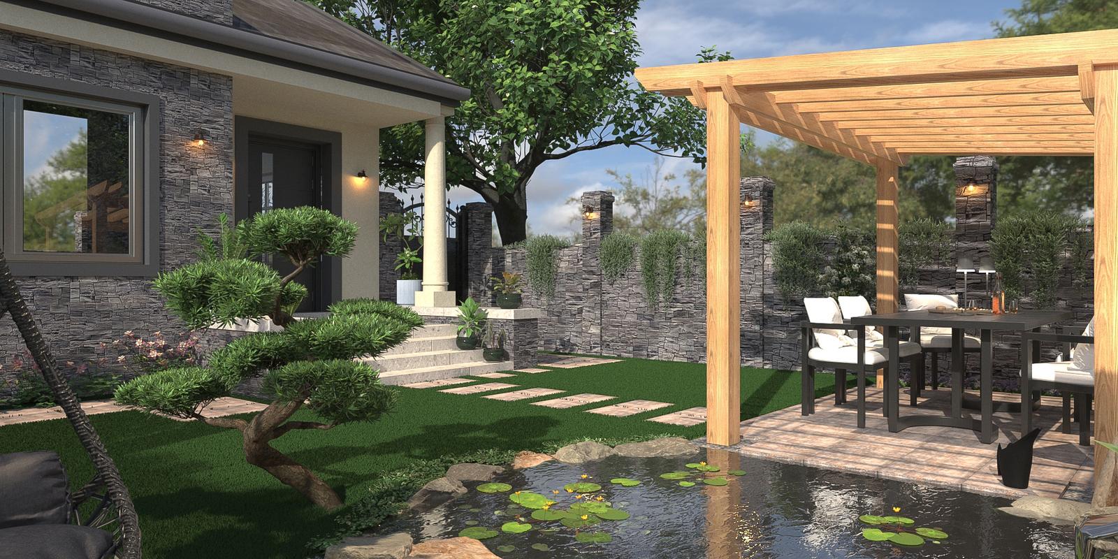 Model amenajare grădină stil modern laguna_2