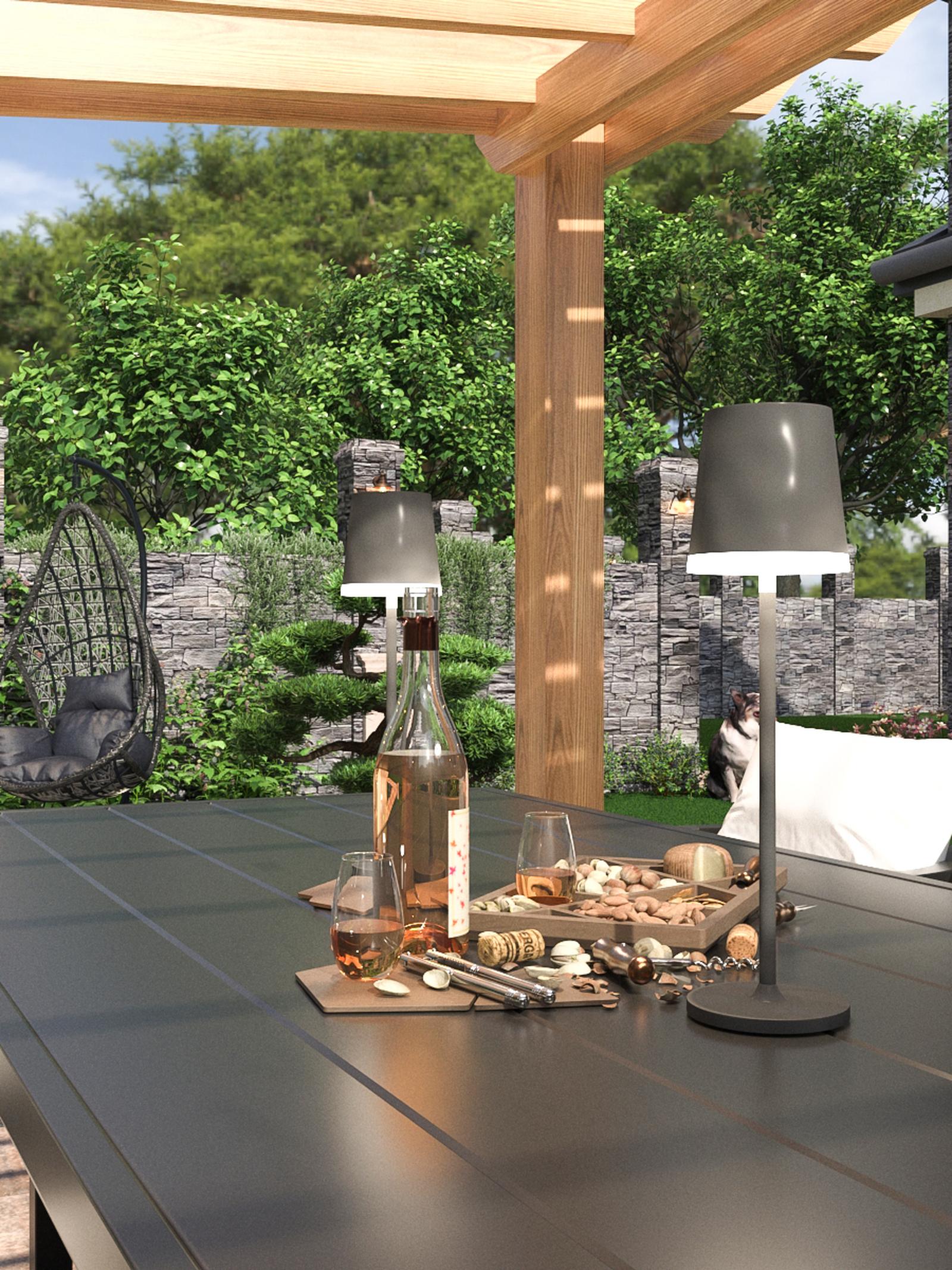 Veioza LED Solar 366374A, 0.06 W, lumina calda, antracit, modern