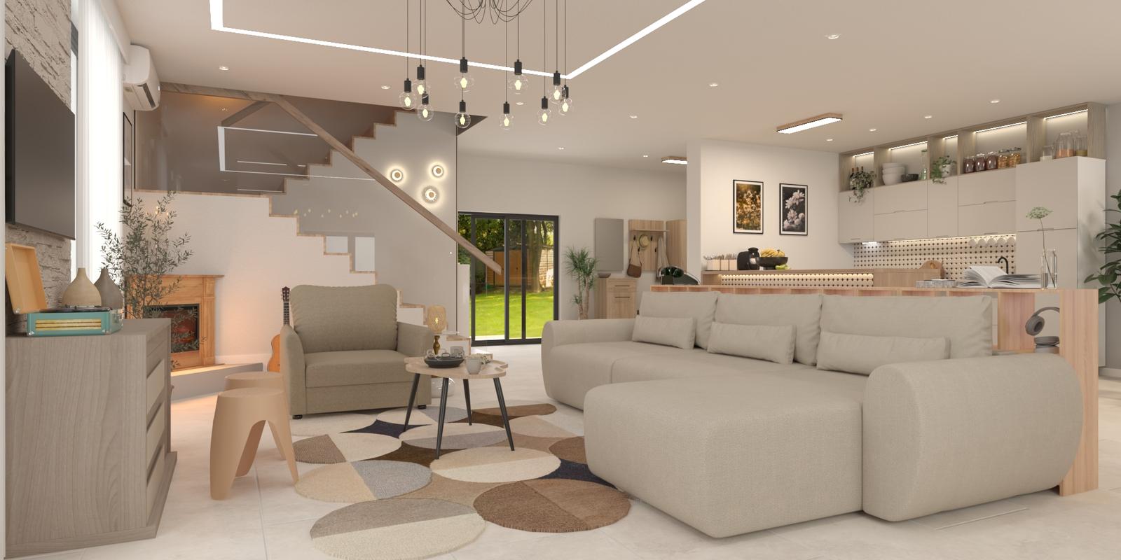 Model amenajare living stil modern earthbound_1 Model amenajare living stil modern earthbound_1