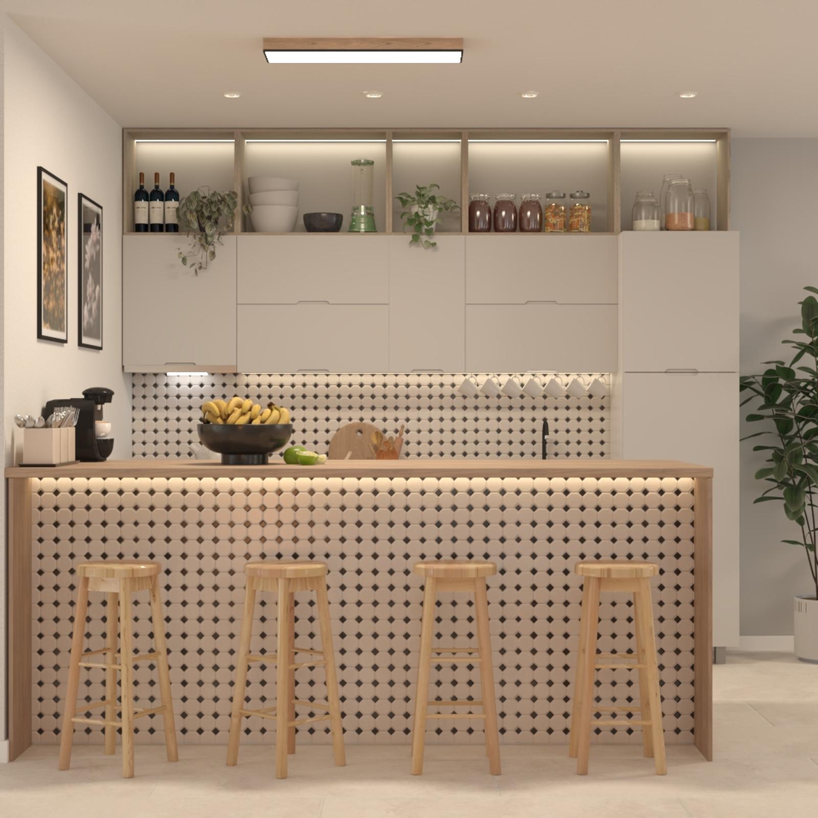 Scaun bar fix pentru living stil modern earthbound Scaun bar fix lemn natur, 75 cm