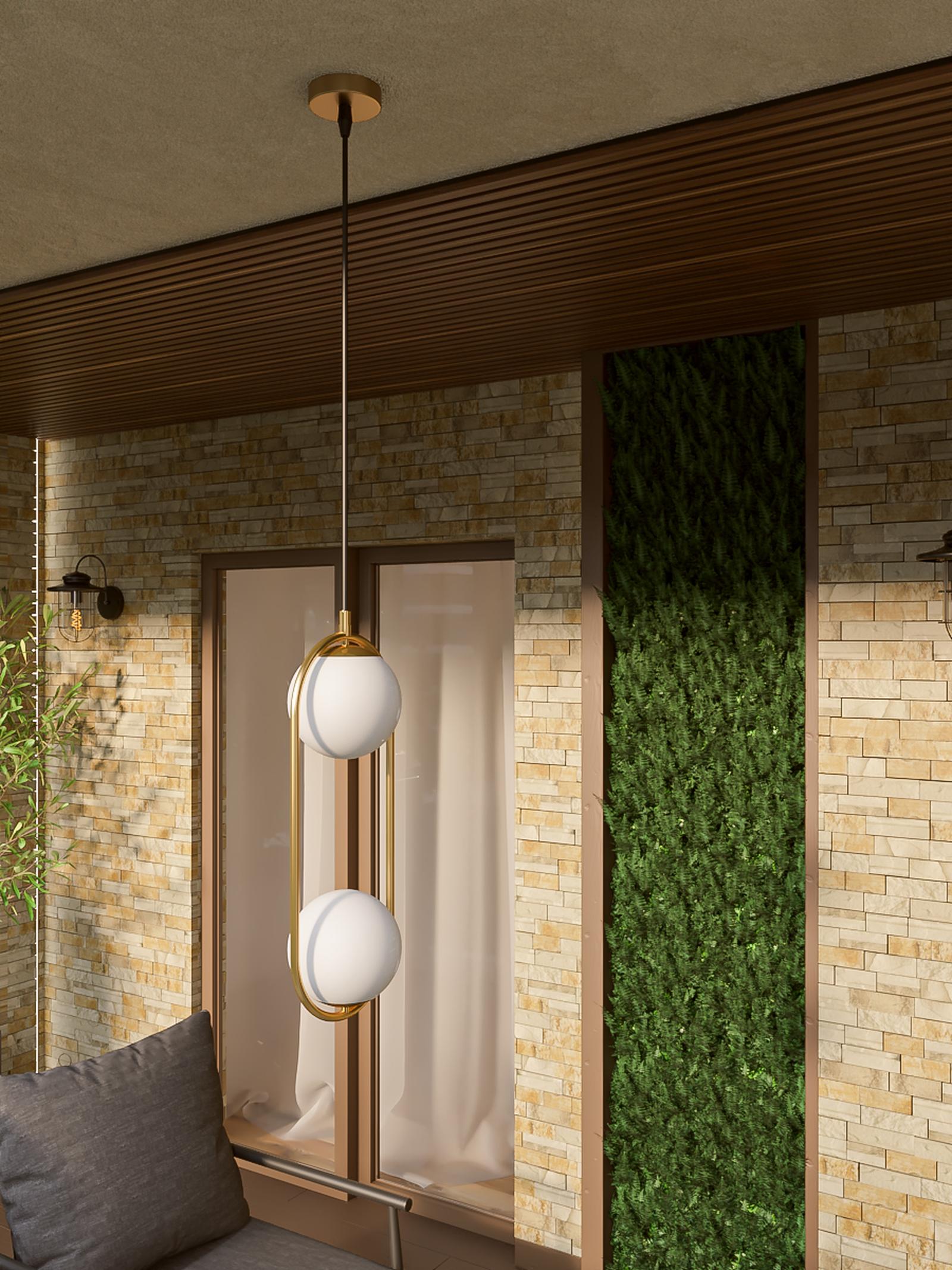 Suspensie Niva pentru balcon stil modern alexander Suspensie Niva 01-2626, 2 x E14, auriu + alb opal, modern