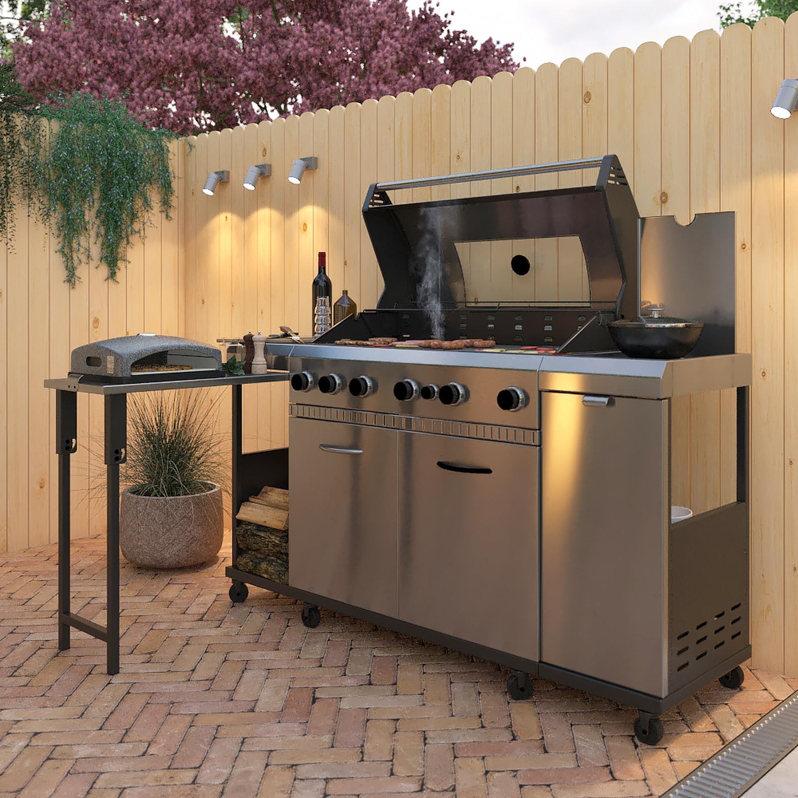 Cuptor gradina pentru pizza, portabil, din otel carbon, 40 x 35 x 14 cm, Grunman KY4035LD