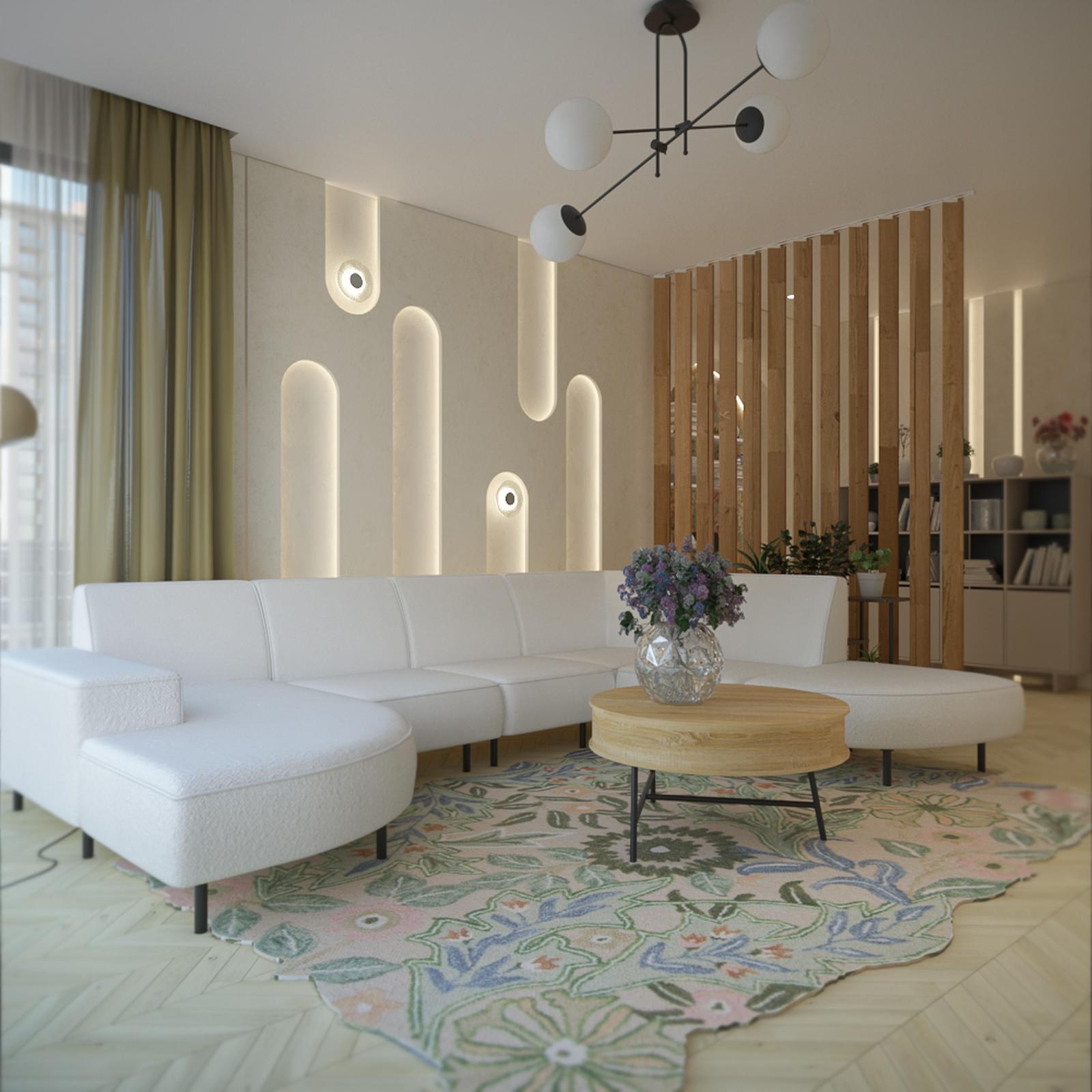Perdea Mendola pentru living stil modern enola Perdea Mendola Fabrics model Lenie, Jade, etamina, crem, 300 cm