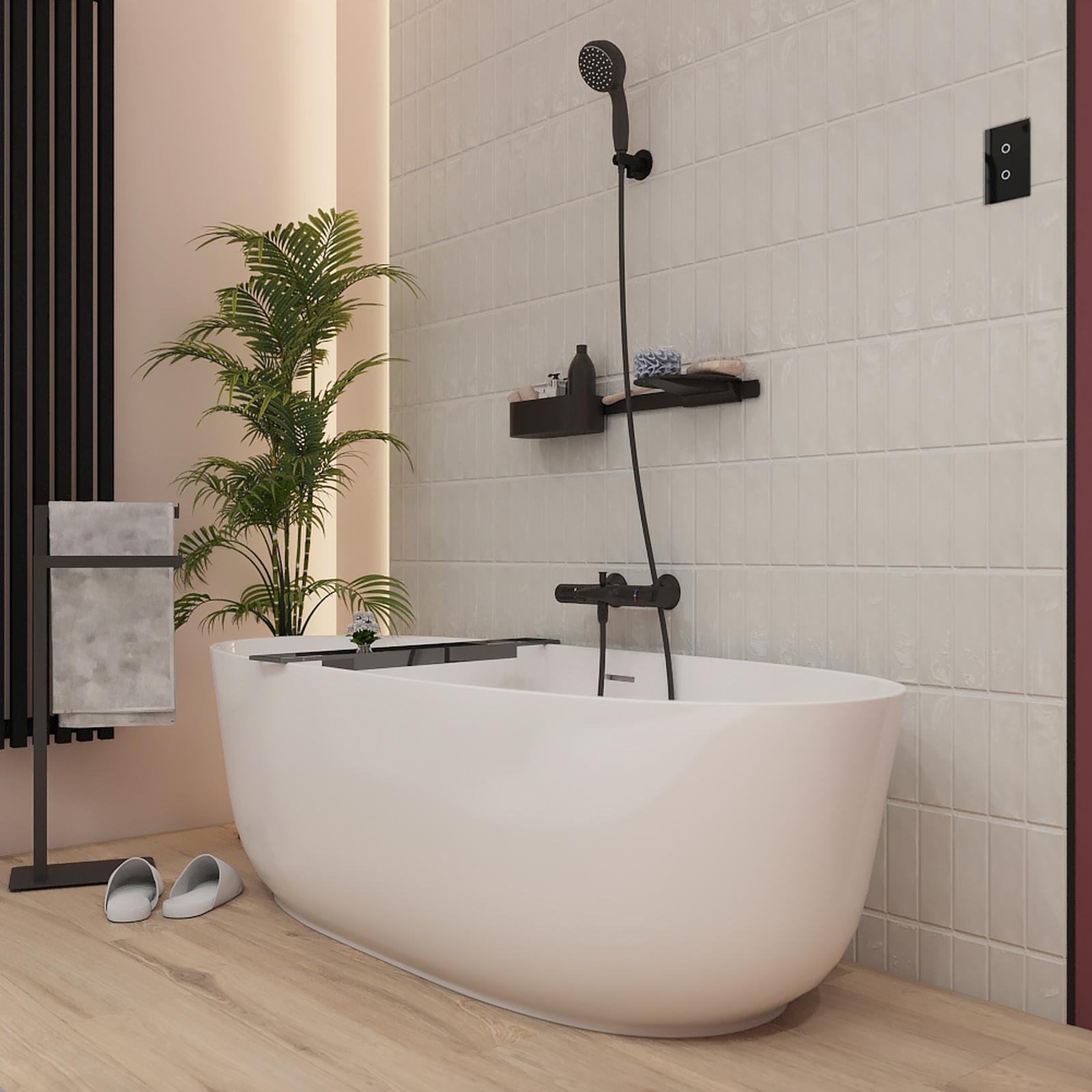 Suport prosop Tendance CR96151108 baie, tip bara, cu doua brate, 20 x 30 x 81 cm
