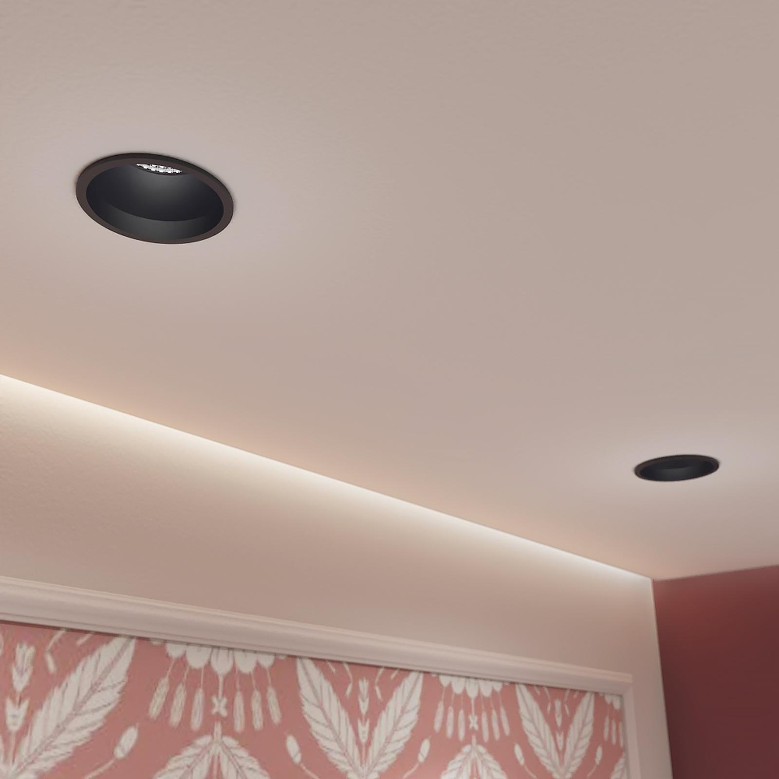 Spot LED incastrat PT 09 70448, 6 W, lumina calda, negru mat
