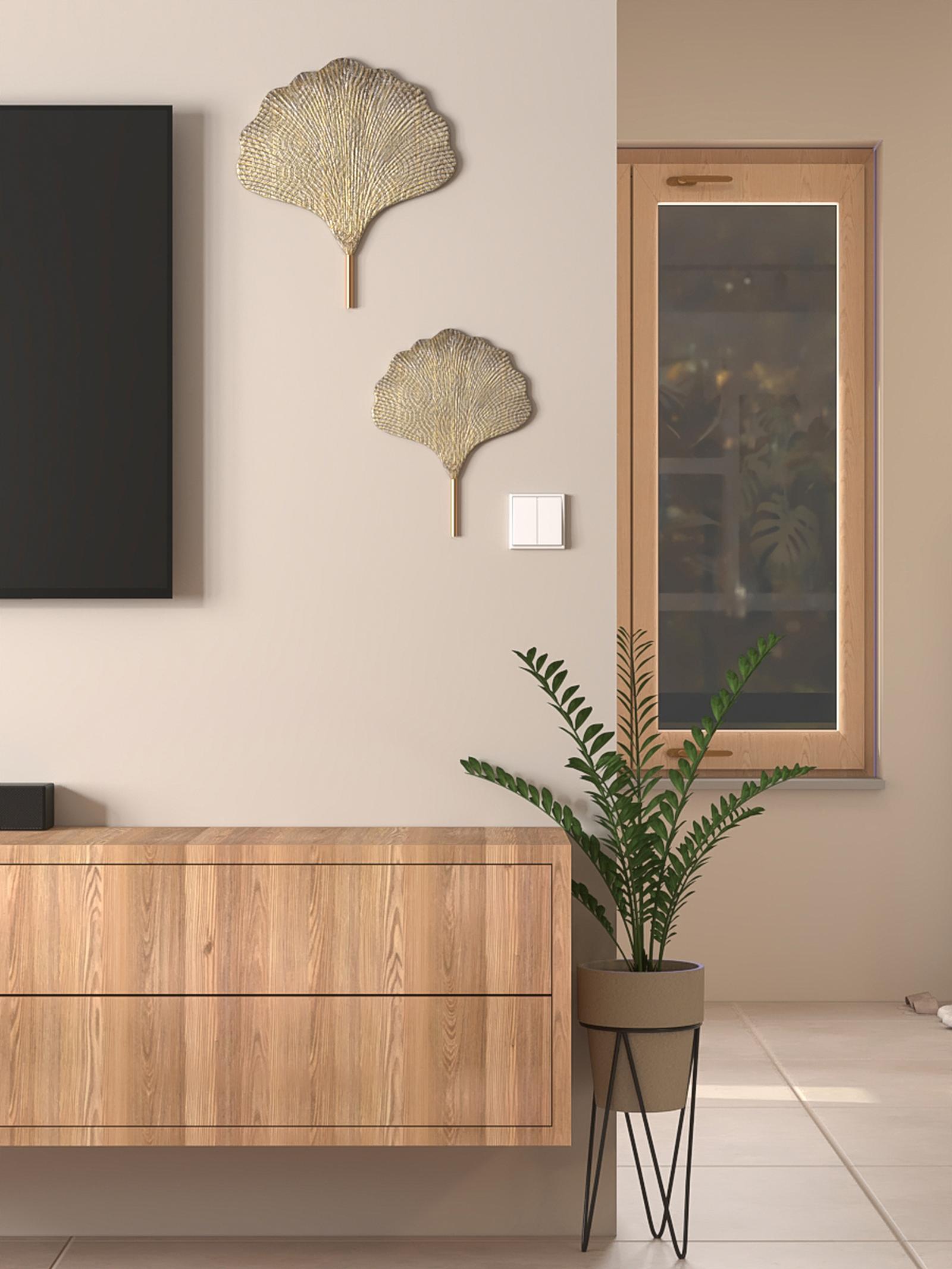 Decoratiune de perete 81226, metal, auriu, 50 x 60.5 cm