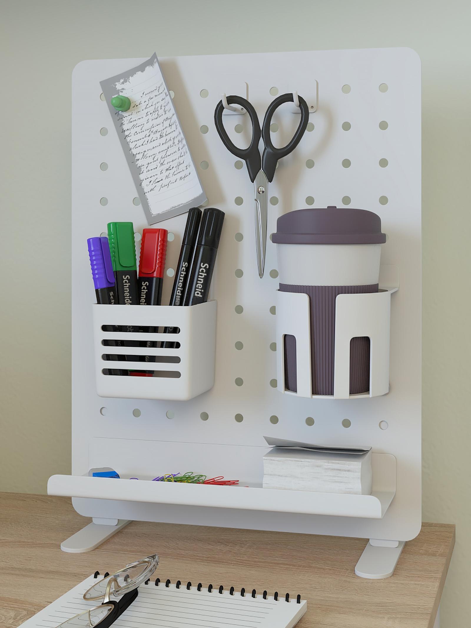 Organizator birou pentru cameră tineret stil modern chapiteau Organizator birou PB-001-S, alb, 42 x 15 x 32 cm, 1C