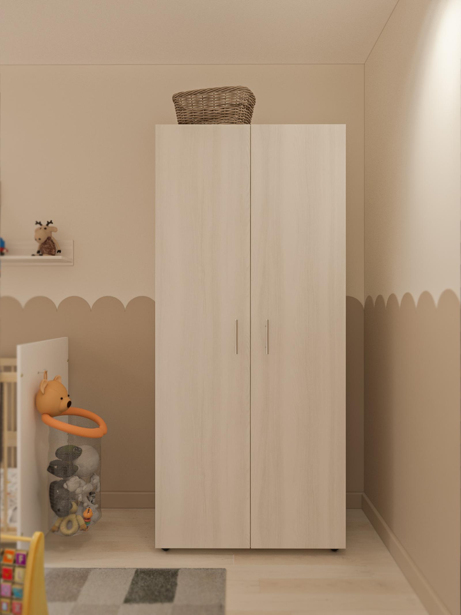 Dulap dormitor Stefan cu 2 usi, alb K524, 90 x 203 x 53 cm, 3C