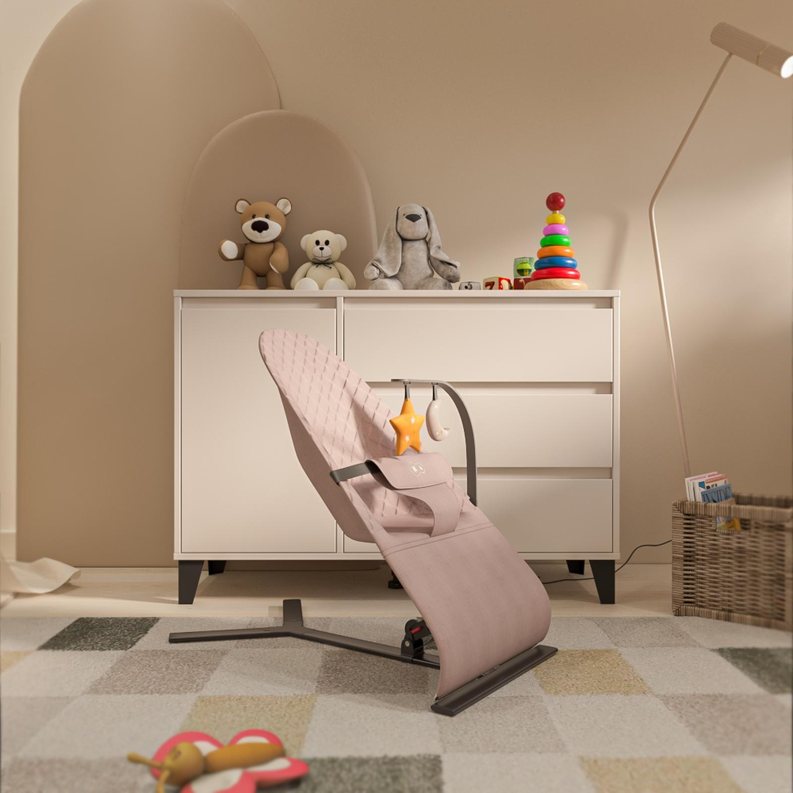 Leagan bebelusi Kinderkraft Mimi, aluminiu + poliester, bej