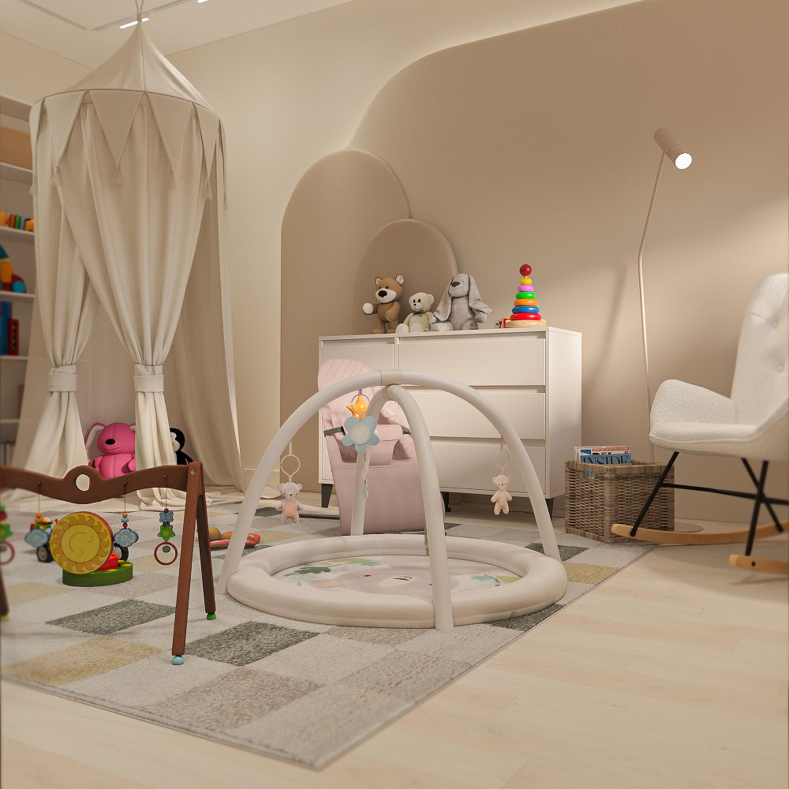 Saltea activitati Kinderkraft Cozyplay, spuma, multicolor, 92 x 92 x 56 cm