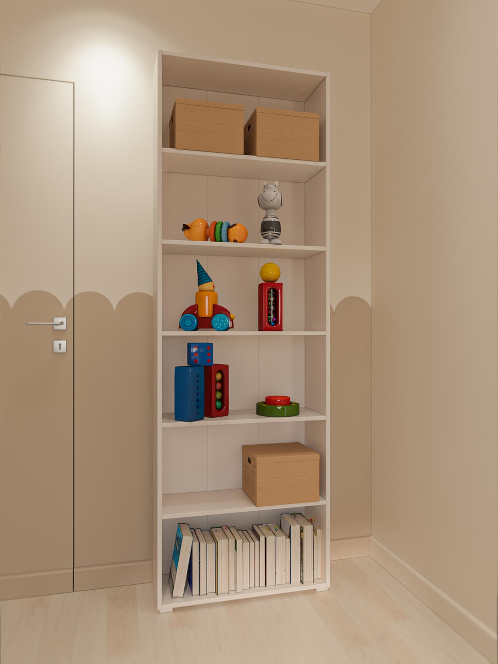 Etajera Tomar 6 OB HDF, alba, 70 x 24.5 x 211.5 cm