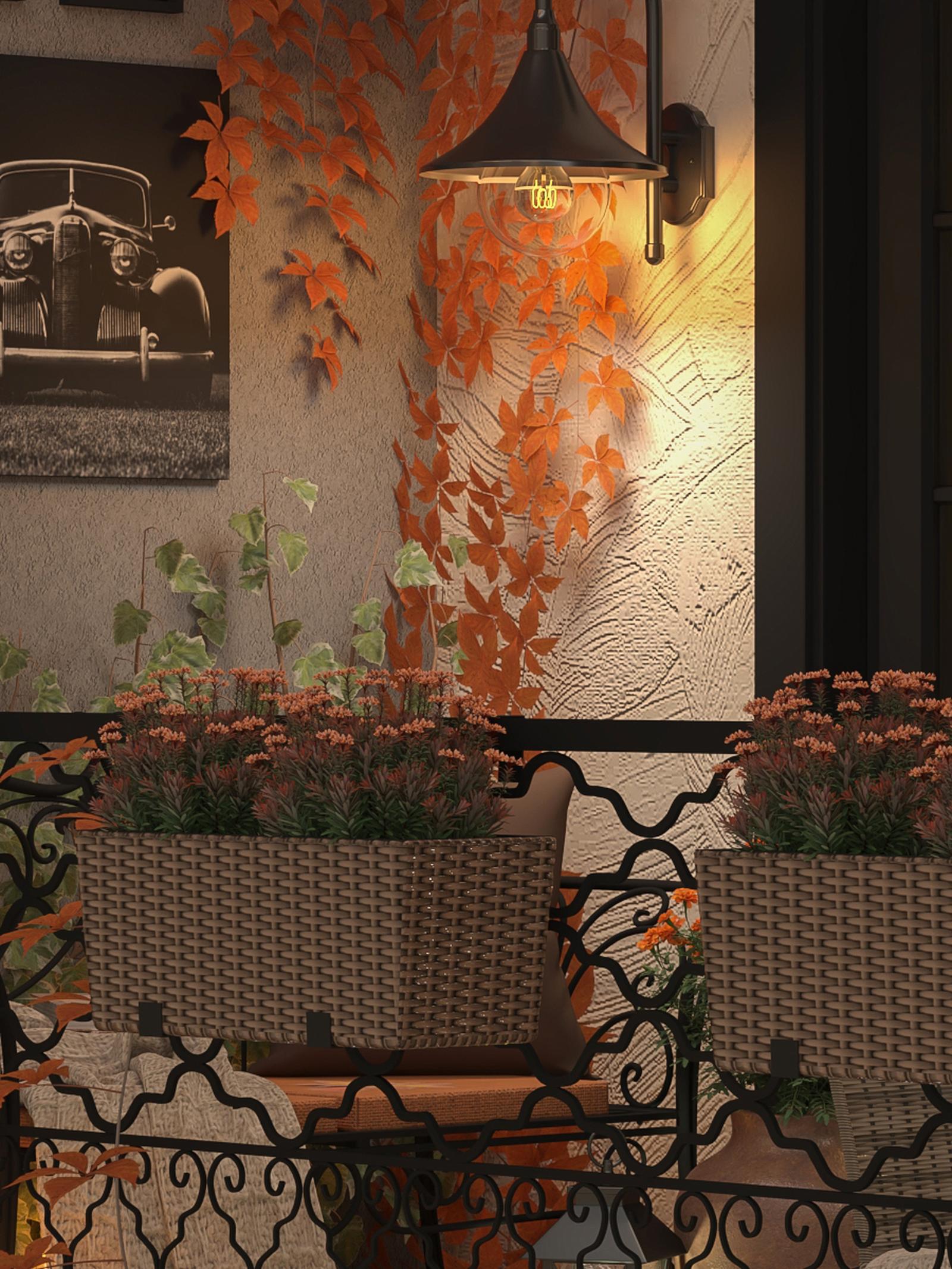 Jardiniera din plastic 7390500, cu suport, pentru balustrada, finisaj ratan sintetic, dreptunghiulara, maro, 47 x 19.5 x 19 cm